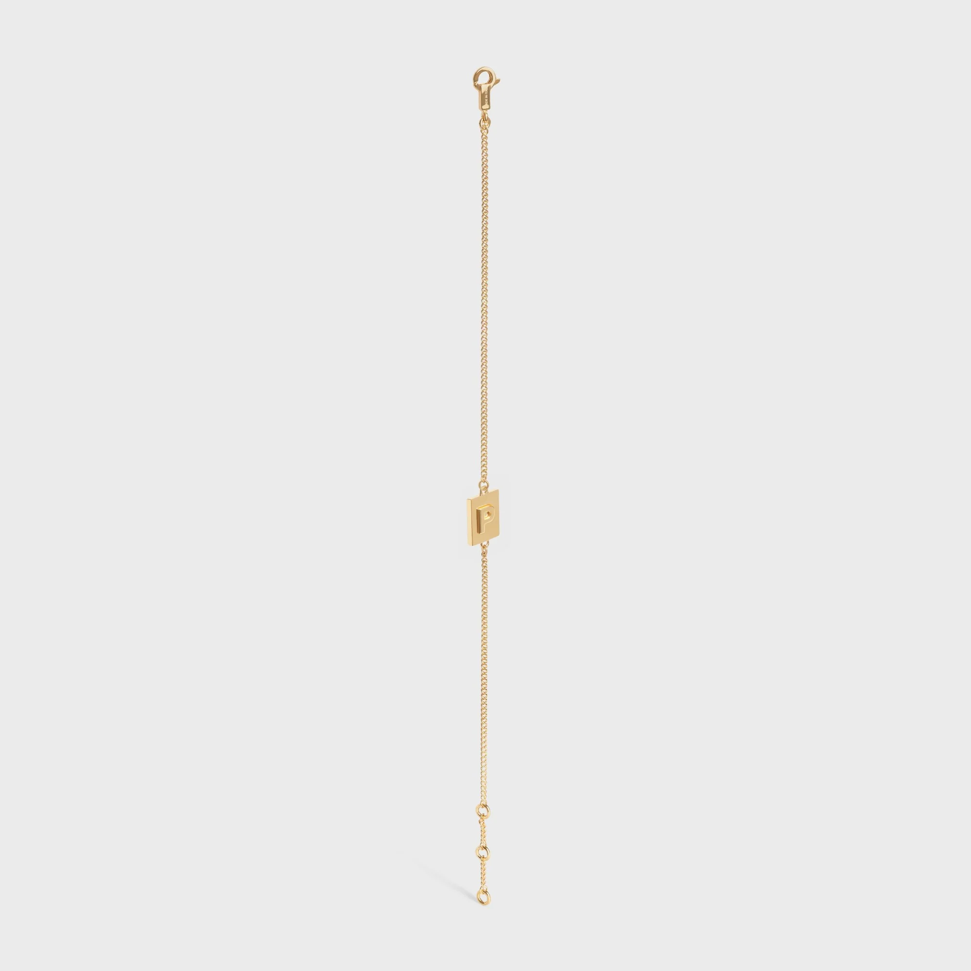 Alphabet P Bracelet - Gold - Image 6