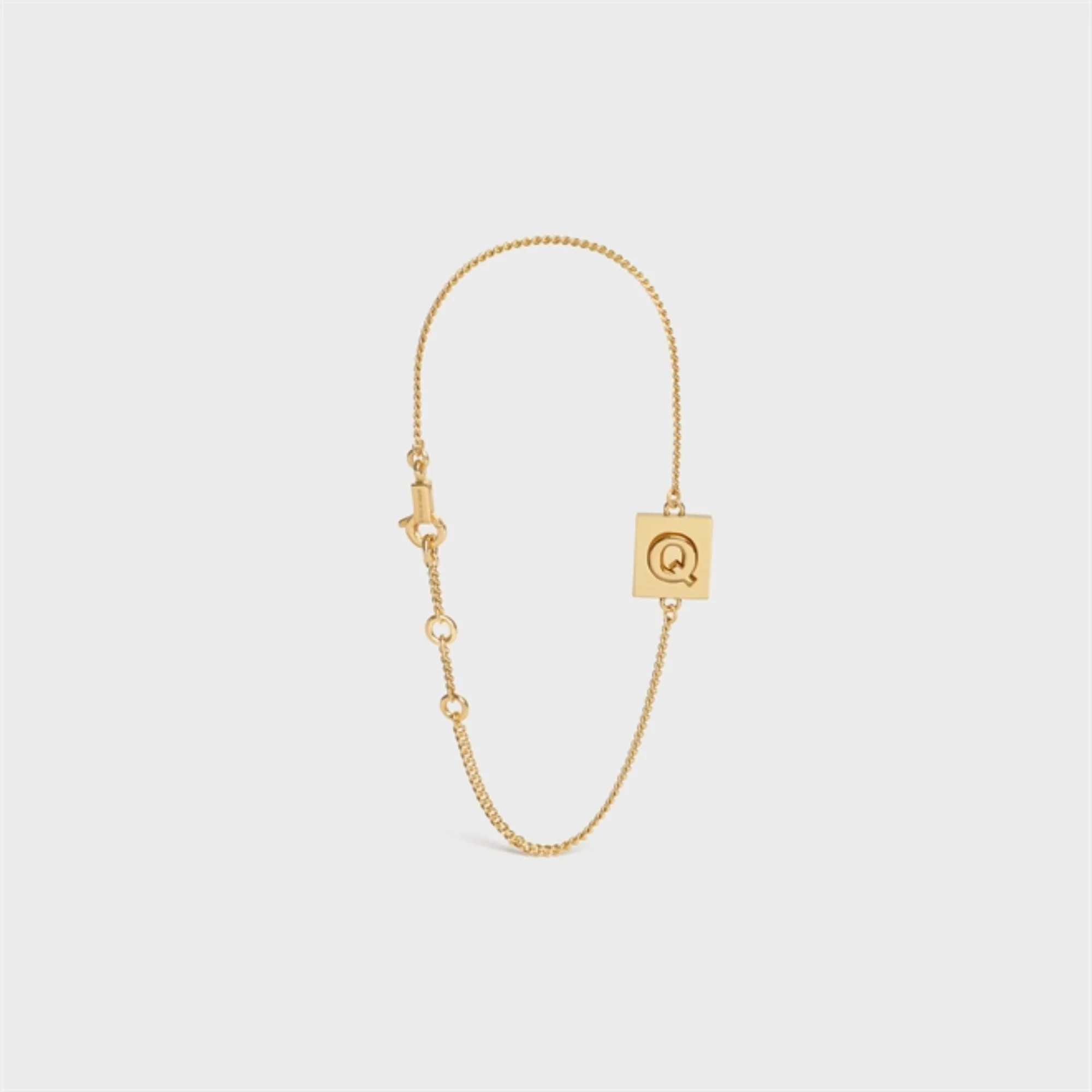 Alphabet Q Bracelet - Gold - Image 6