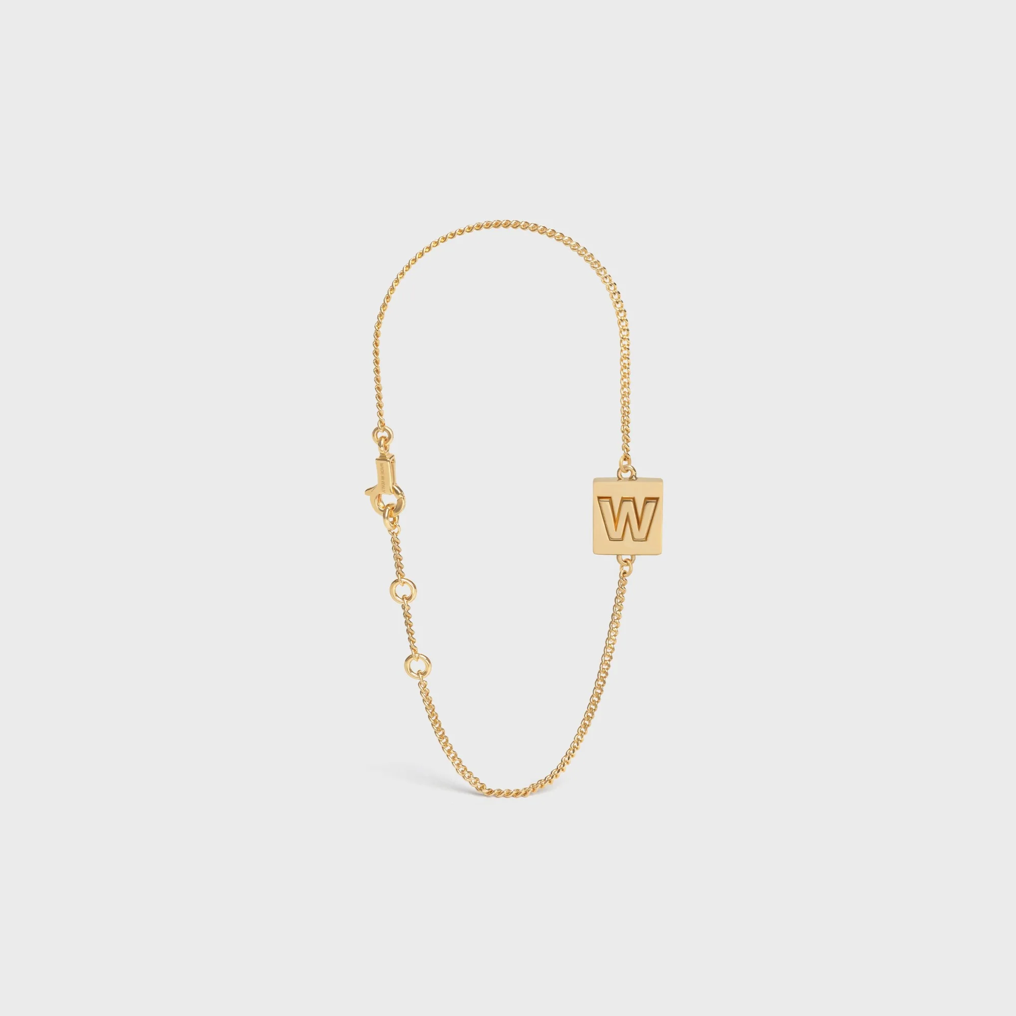 Alphabet W Bracelet - Gold - Image 2