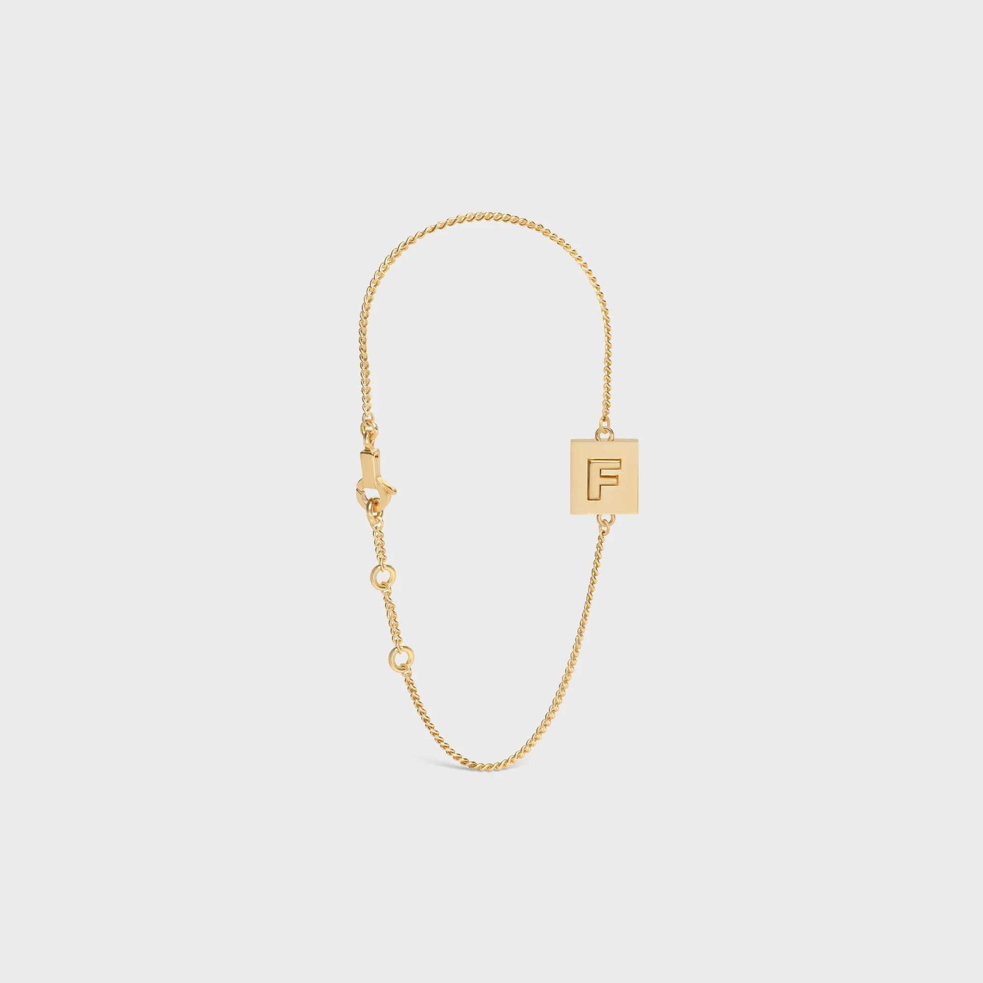 Alphabet F Bracelet - Gold