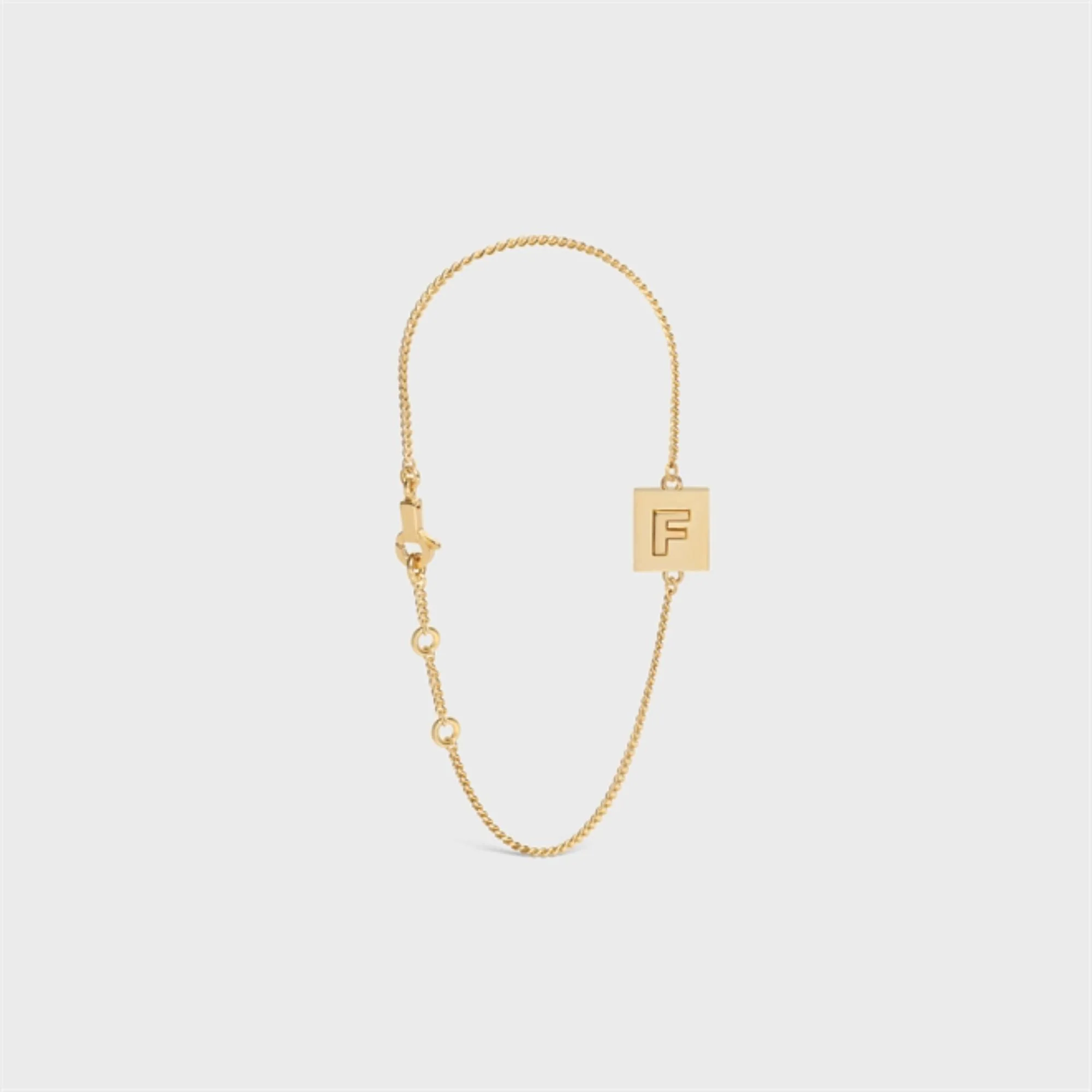 Alphabet F Bracelet - Gold - Image 2