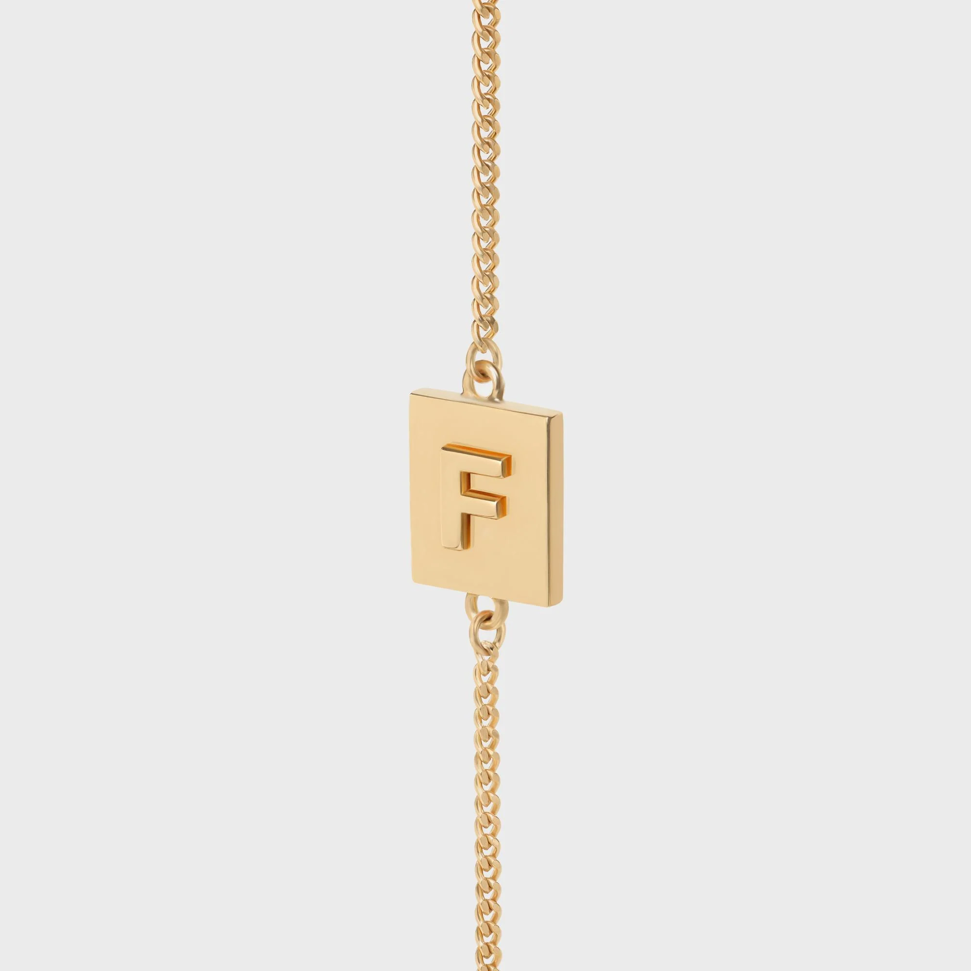 Alphabet F Bracelet - Gold - Image 4