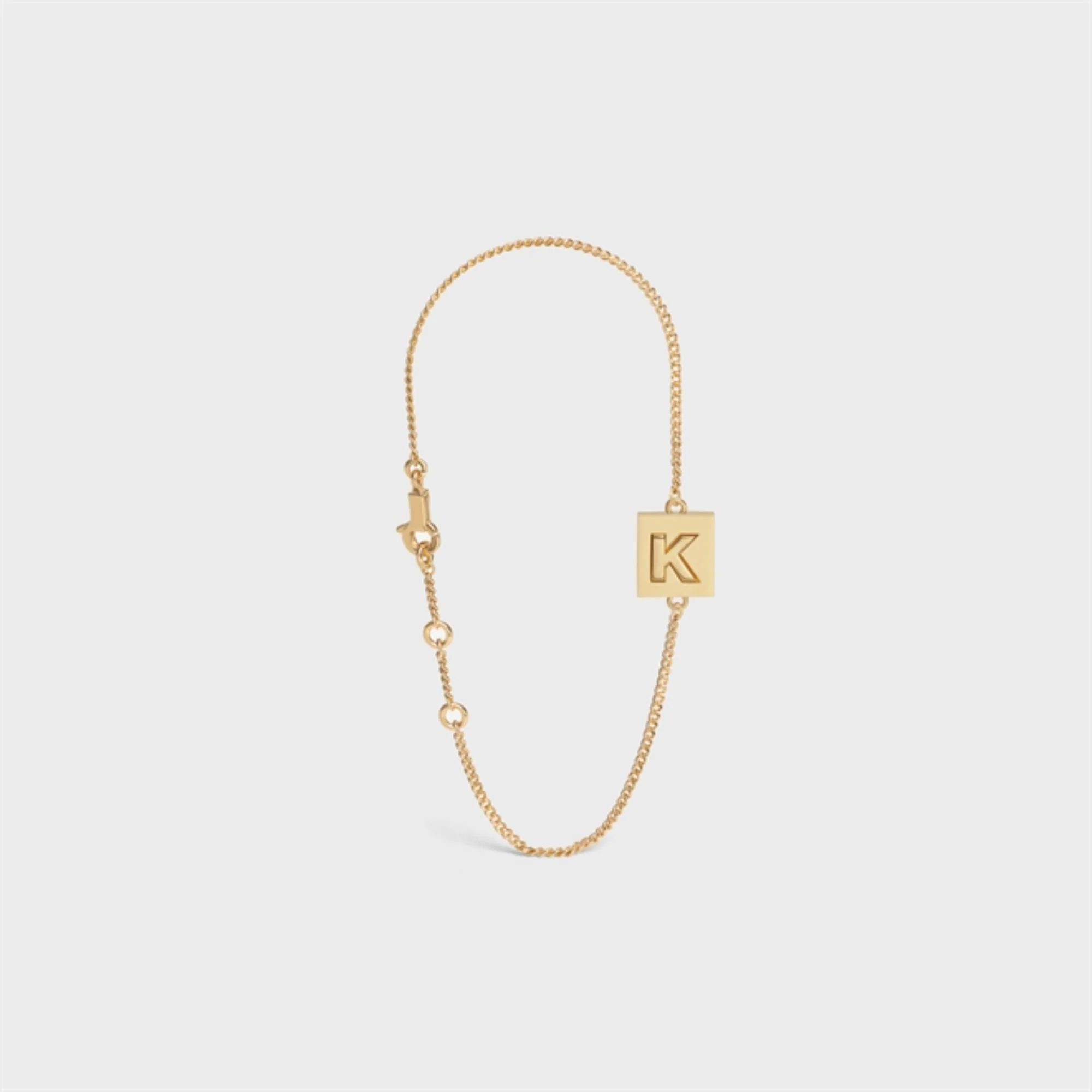 Alphabet K Bracelet - Gold - Image 2