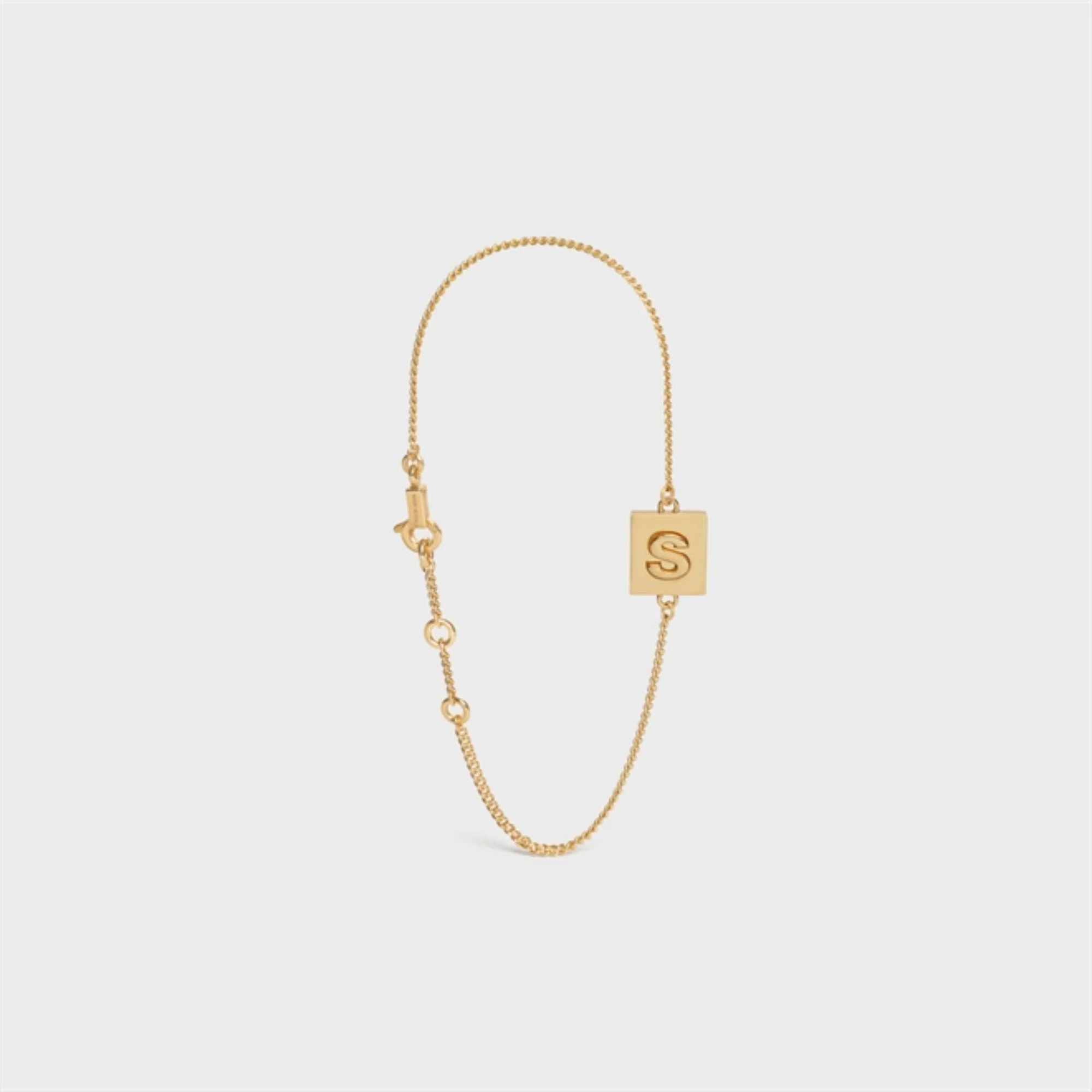 Alphabet S Bracelet - Gold - Image 2