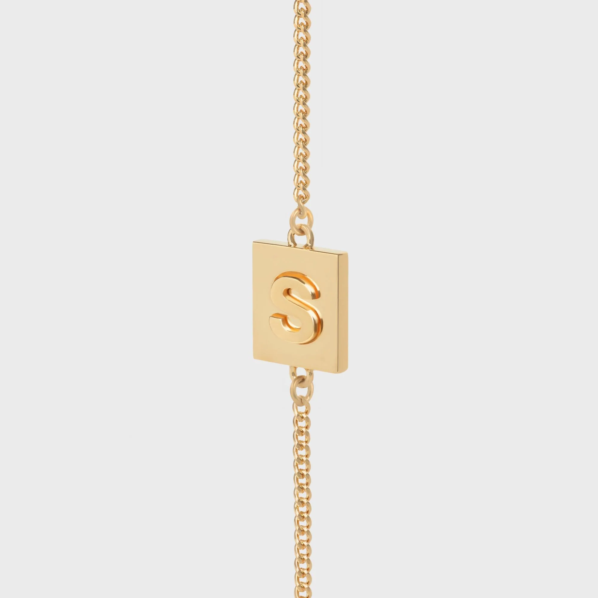 Alphabet S Bracelet - Gold - Image 4