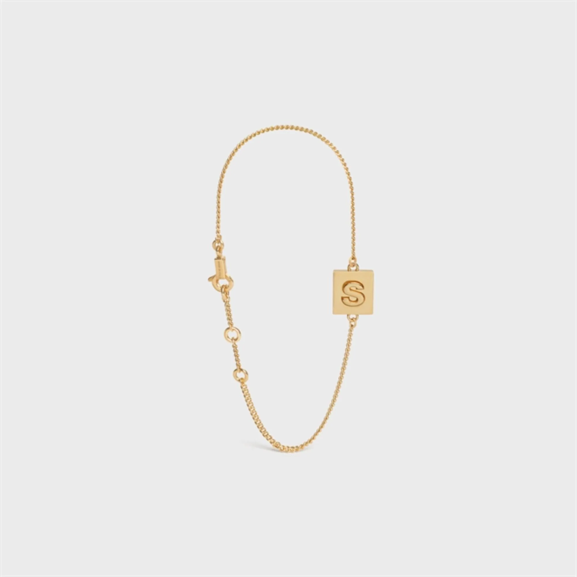 Alphabet S Bracelet - Gold - Image 2