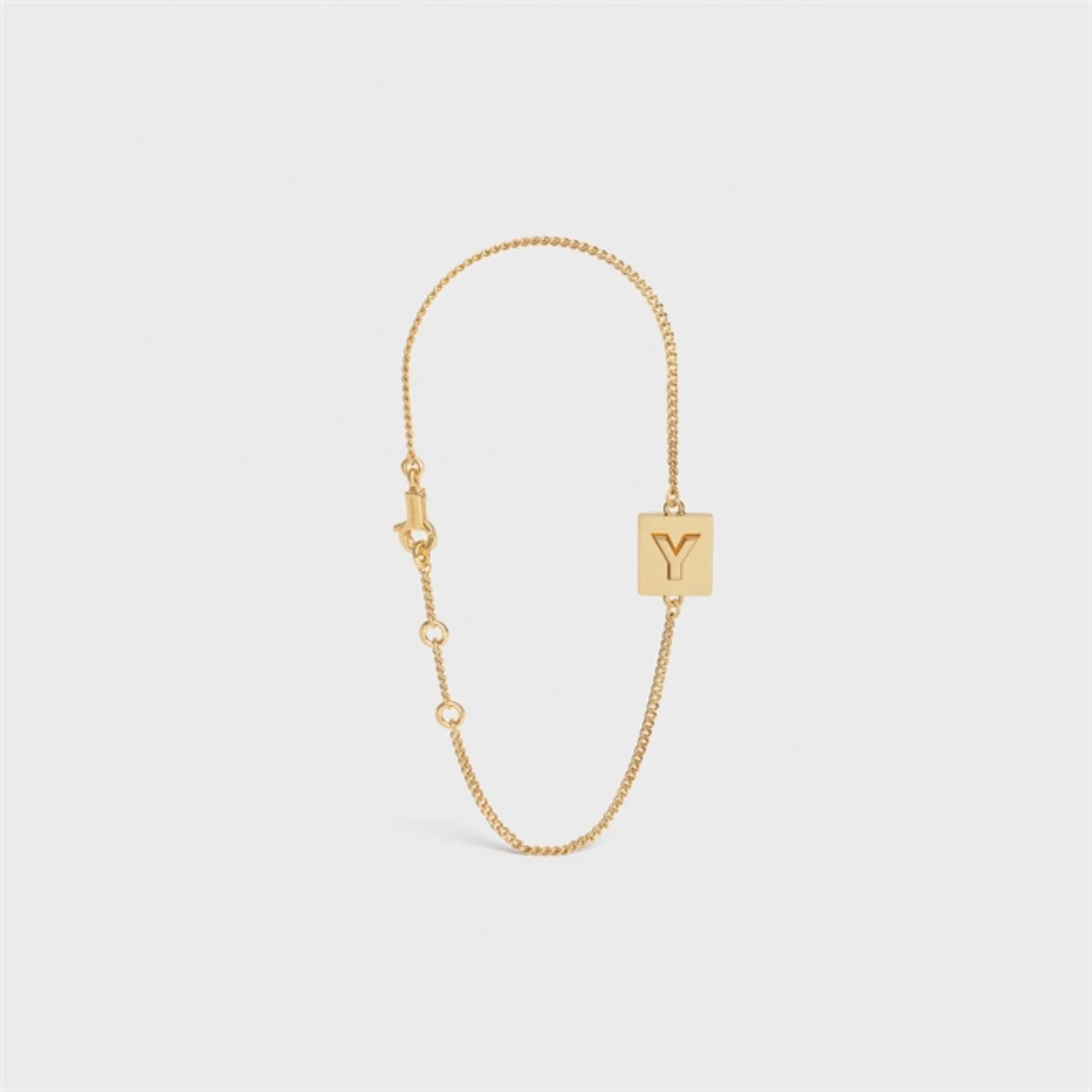 Alphabet Y Bracelet - Gold - Image 2