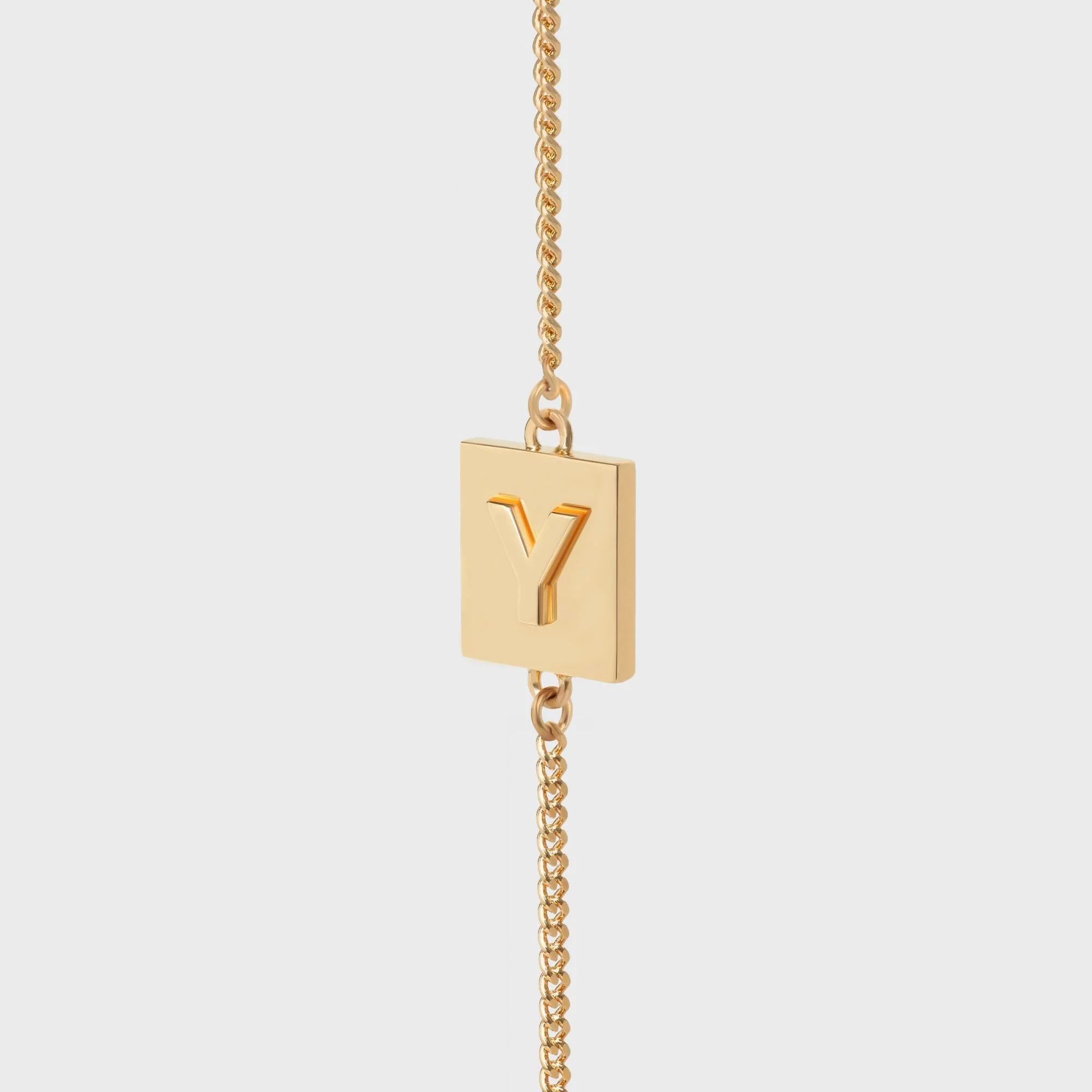 Alphabet Y Bracelet - Gold - Image 4