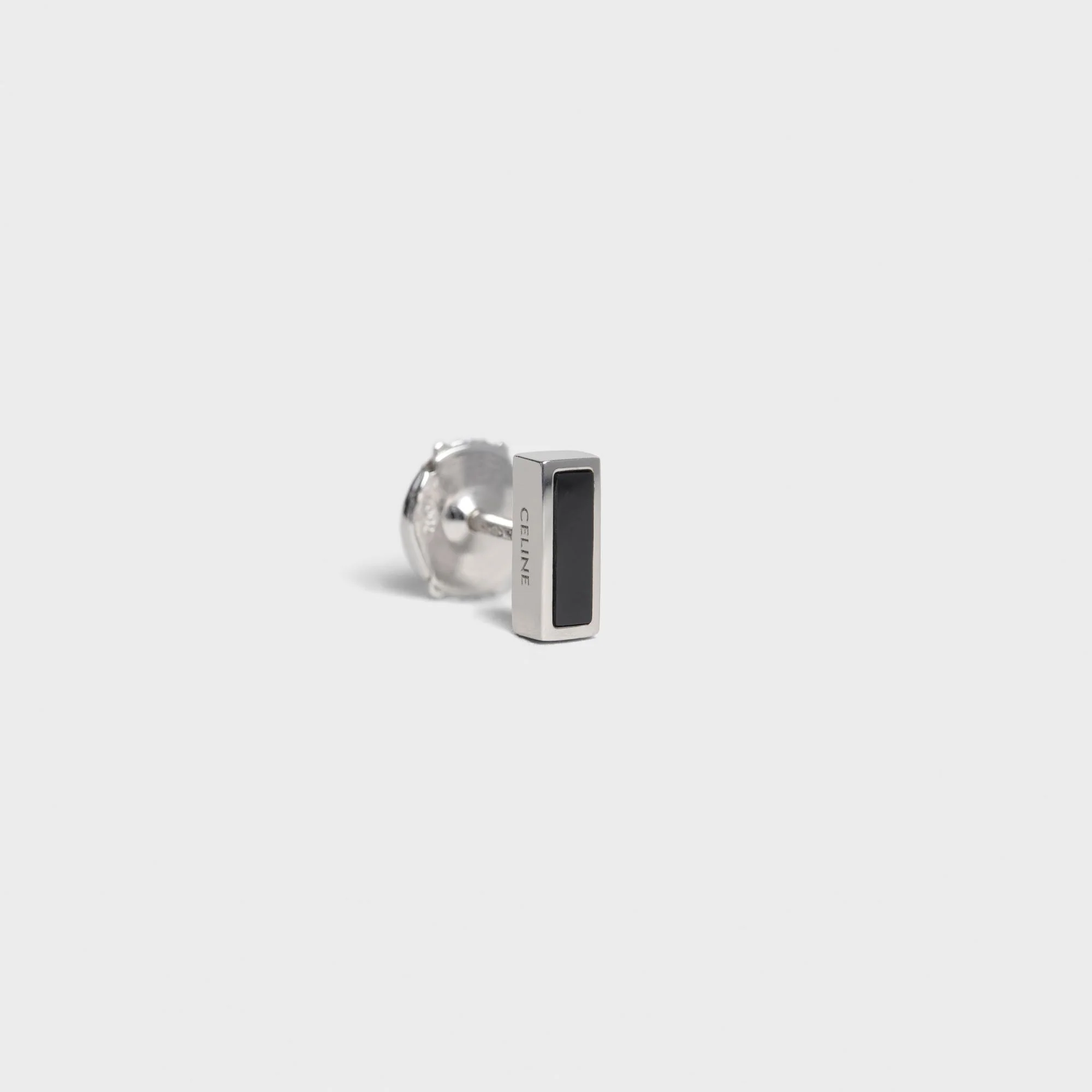 Celine Sentimental Baguette Stud - White Gold & Black - Image 2