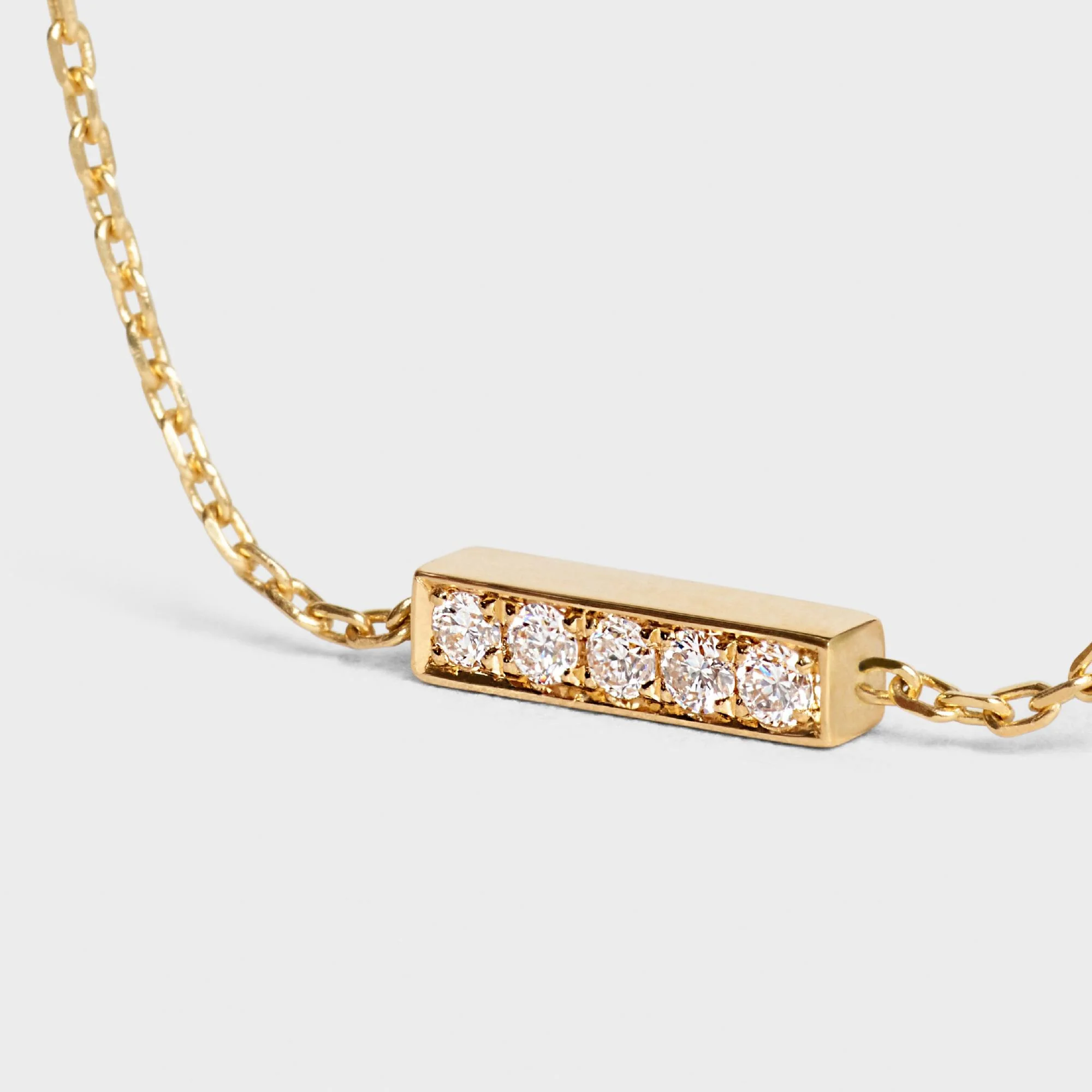 Celine Sentimental Line Bracelet - Yellow Gold & White - Image 3