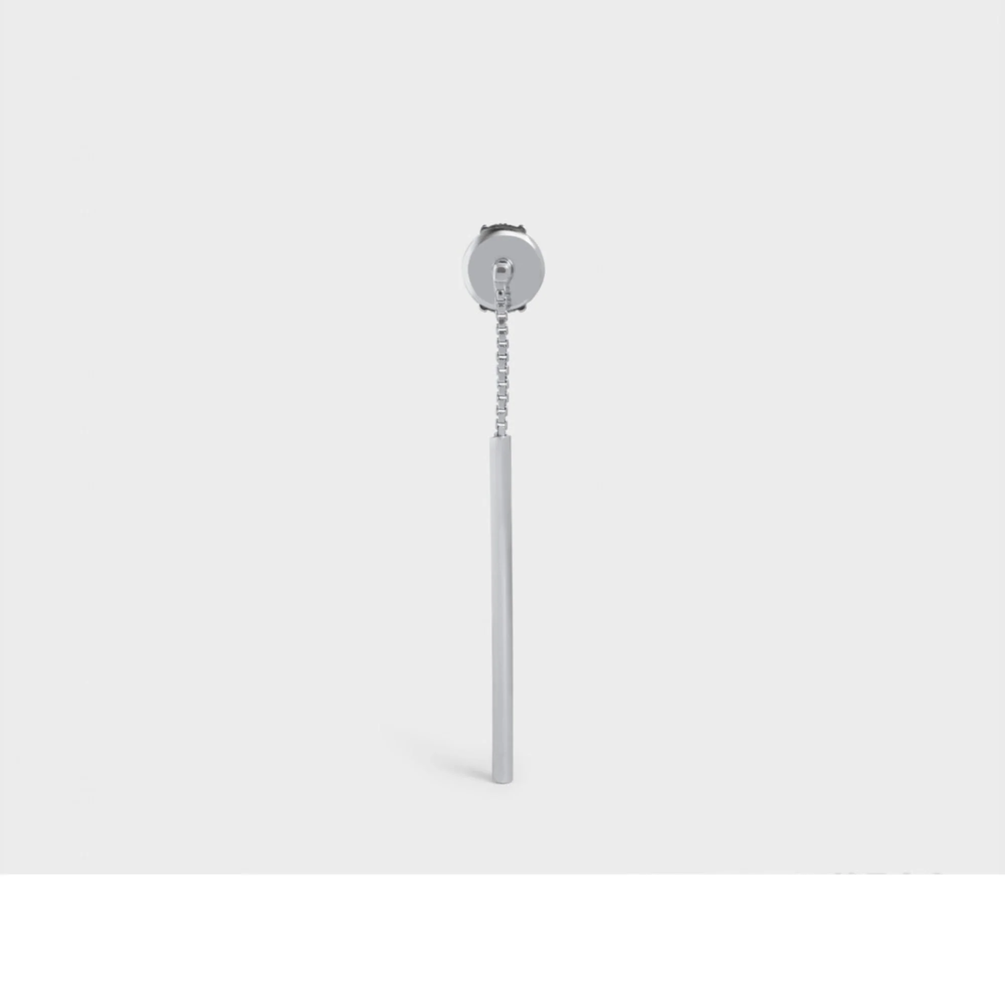 Celine Sentimental Curved Earring - White Gold