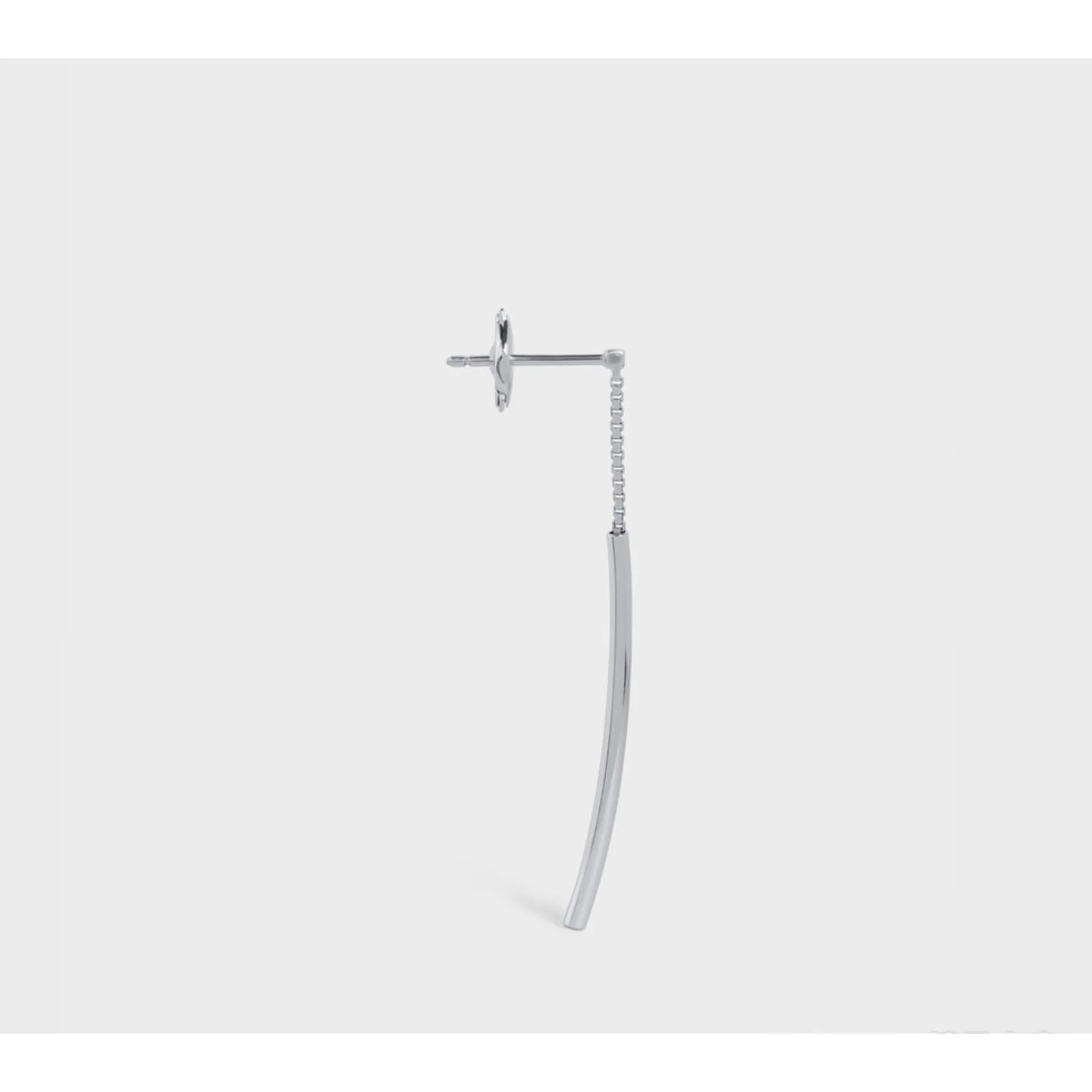 Celine Sentimental Curved Earring - White Gold