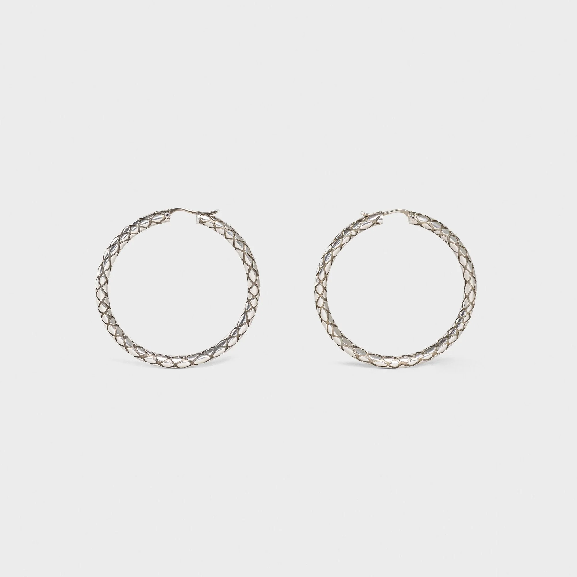 Celine Animals Bold Hoops - Vintage Silver