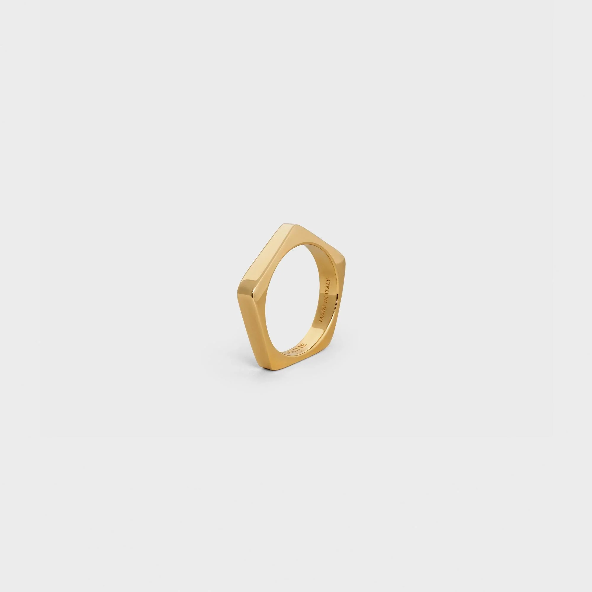 Simple Shapes Thin Pentagon Ring - Gold - Image 2