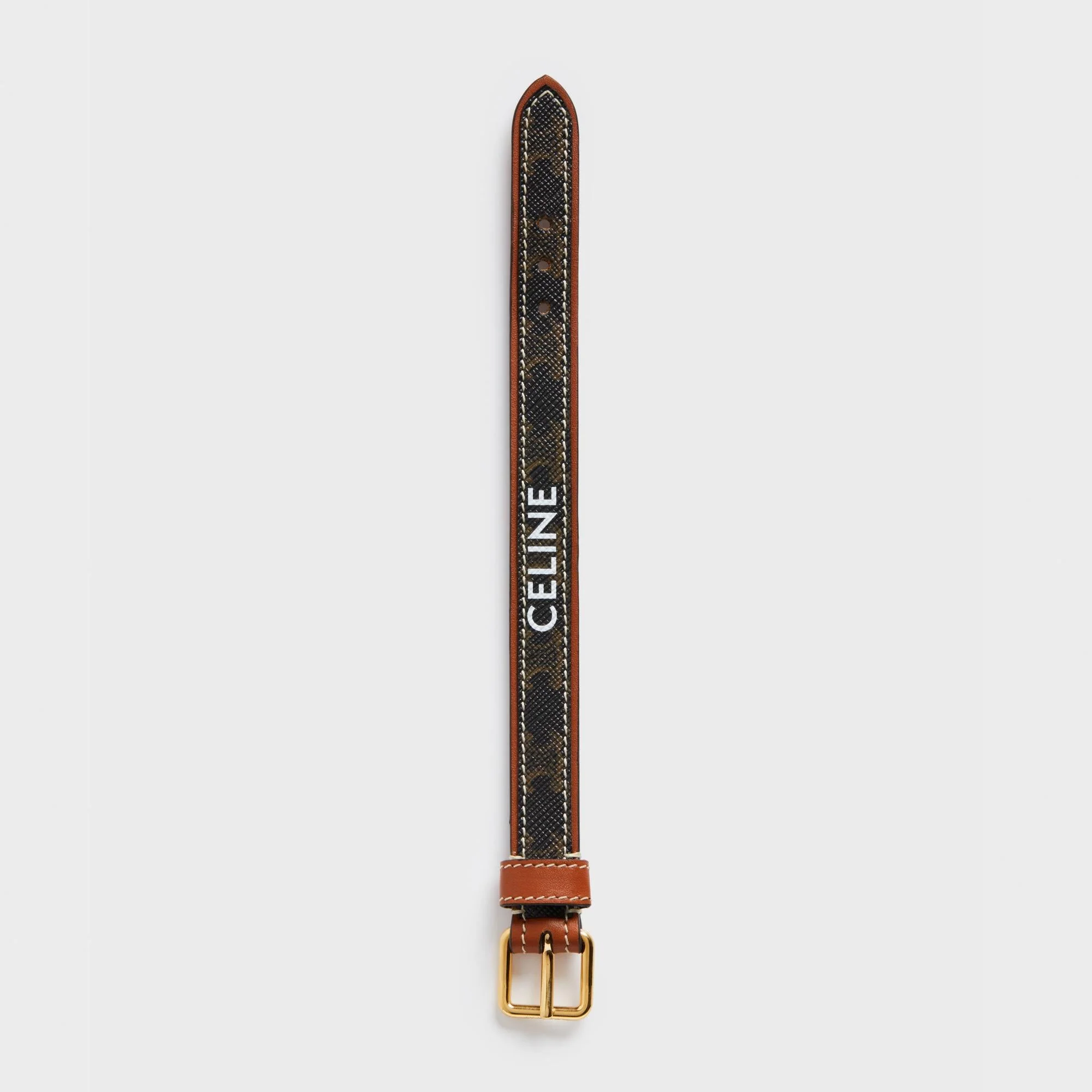 Triumph Canvas Leather Bracelet - Gold/Tan