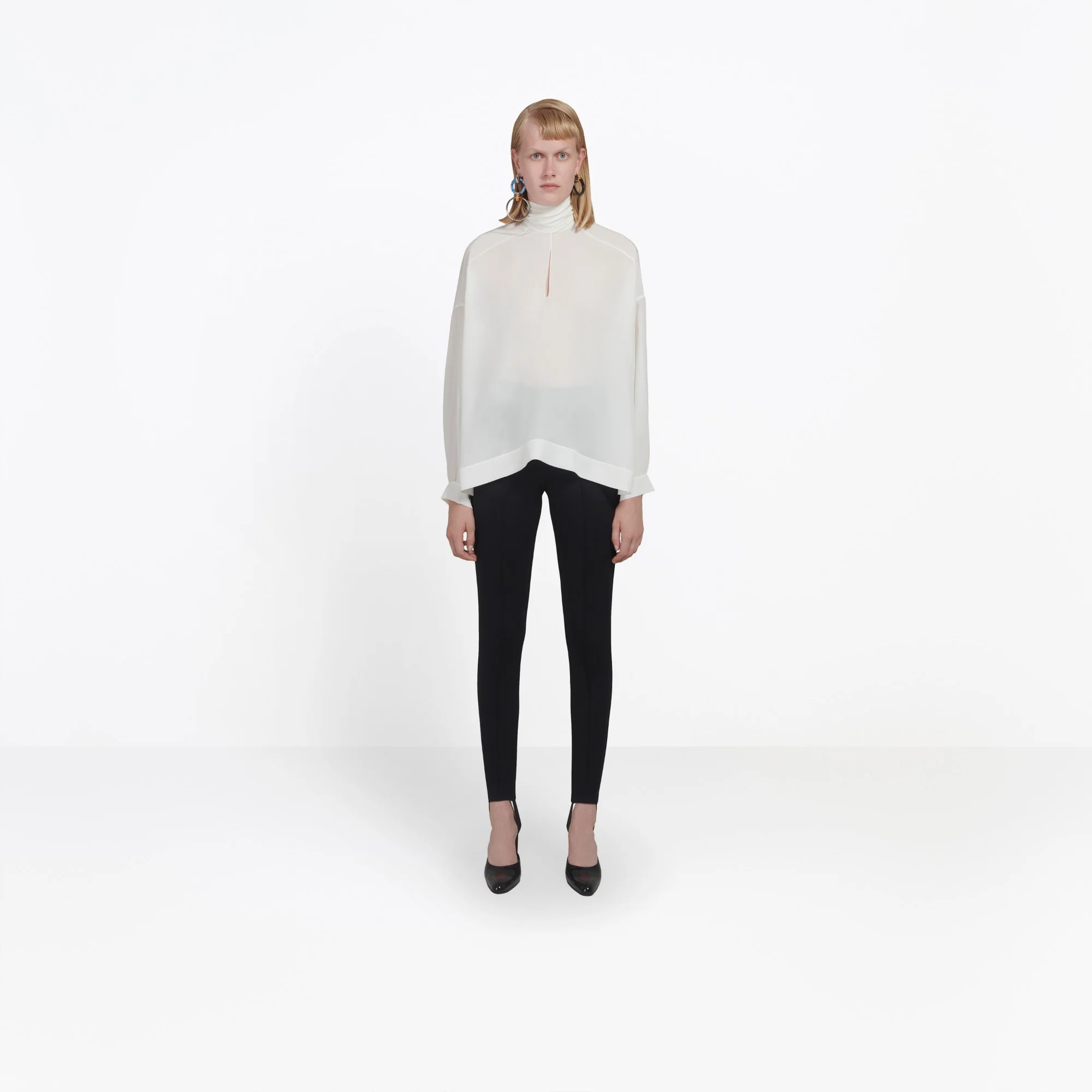 Fluid Vareuse Blouse - White - Image 3