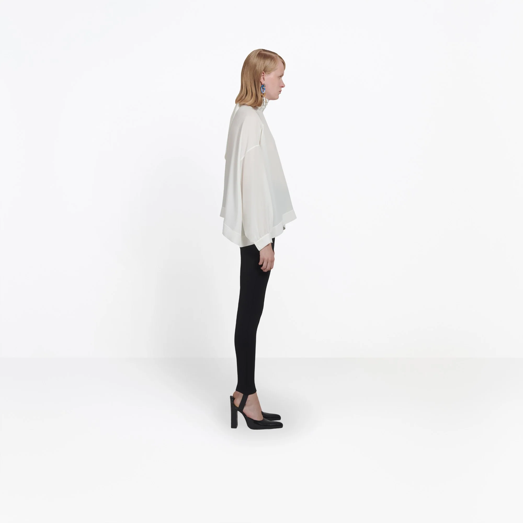 Fluid Vareuse Blouse - White - Image 5