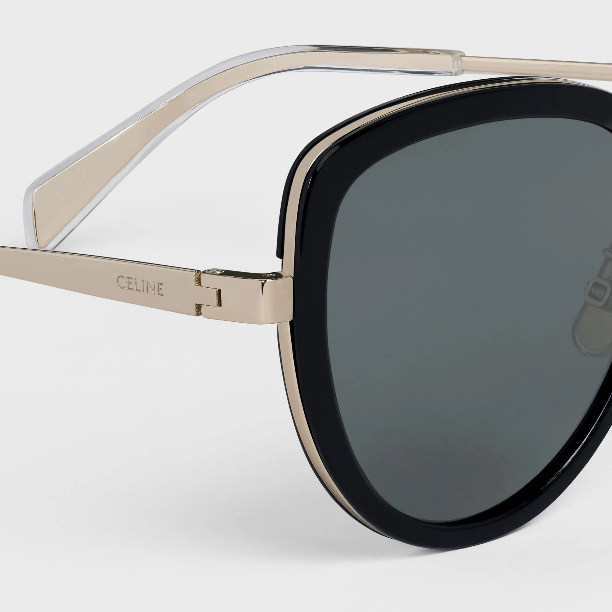 Metal Frame 22 Sunglasses - Black/Gold - Image 4