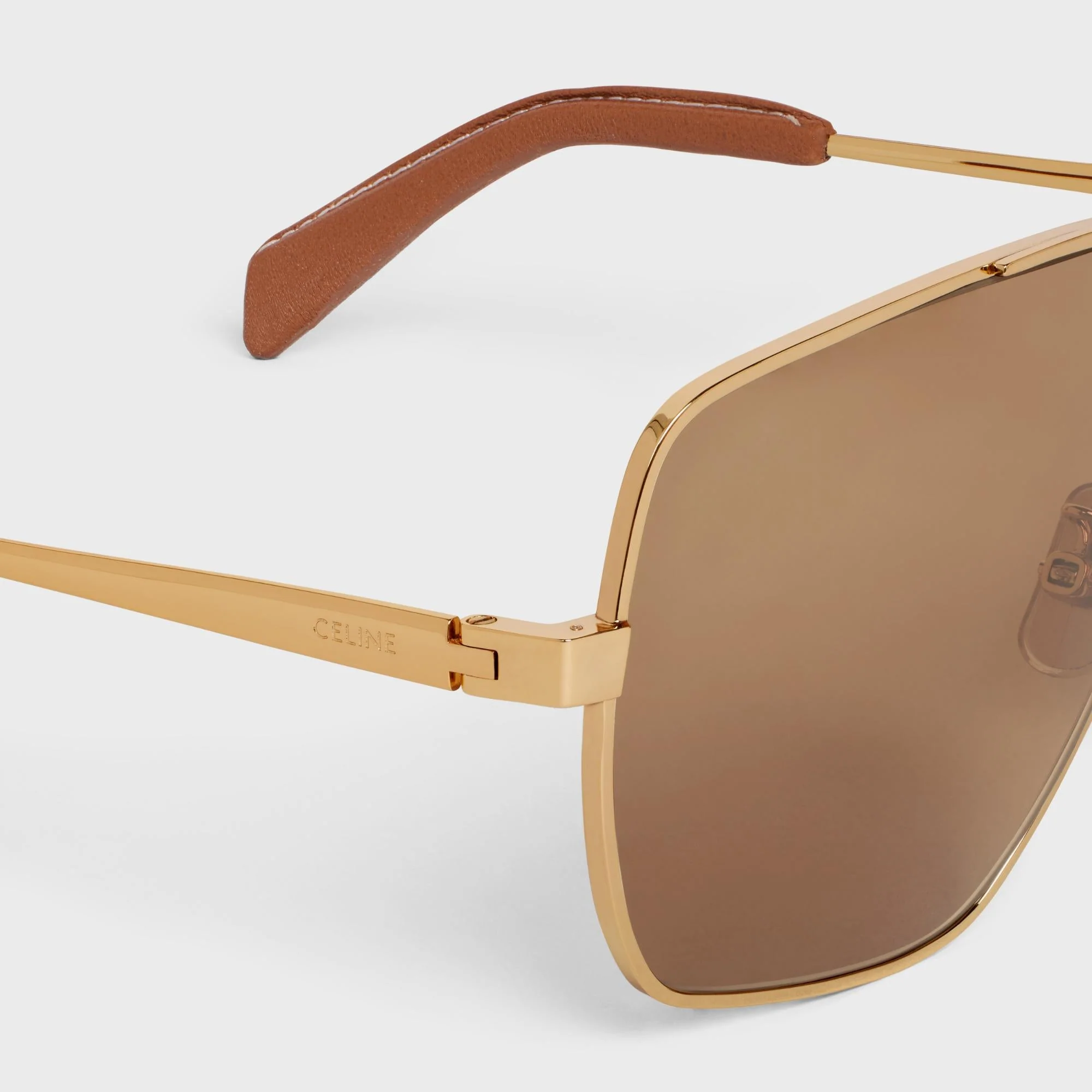 Metal Frame 25 Sunglasses - Gold/Nicotine - Image 4
