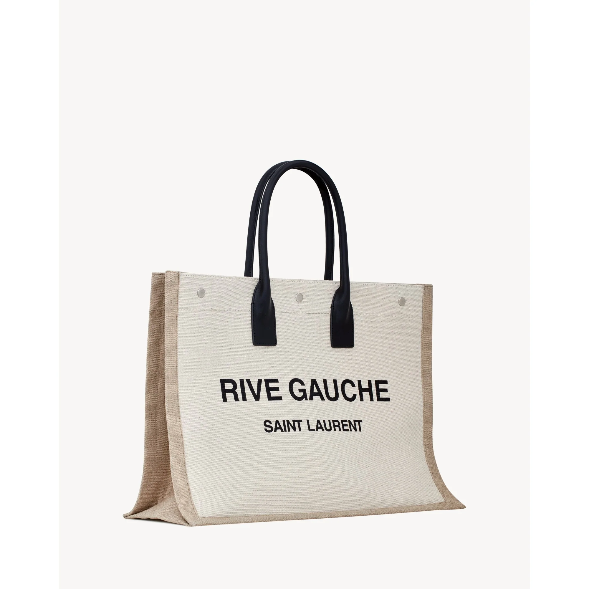 Large Tote Bag Rive Gauche - Greggio/Natural - Image 4