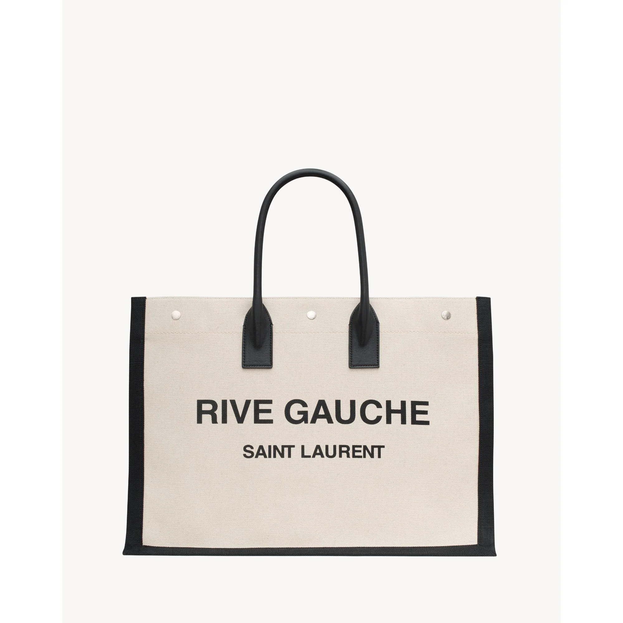Large Rive Gauche Tote Bag - Greggio/Nero