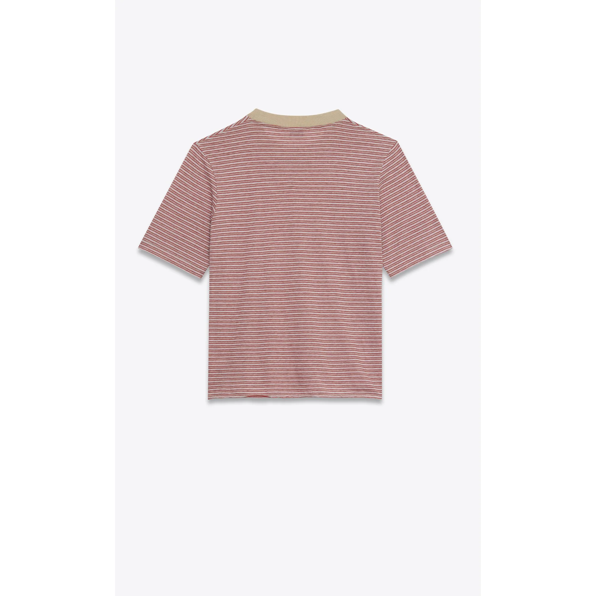 T-Shirt Round Collar - Gris Chine/Rouge - Image 2