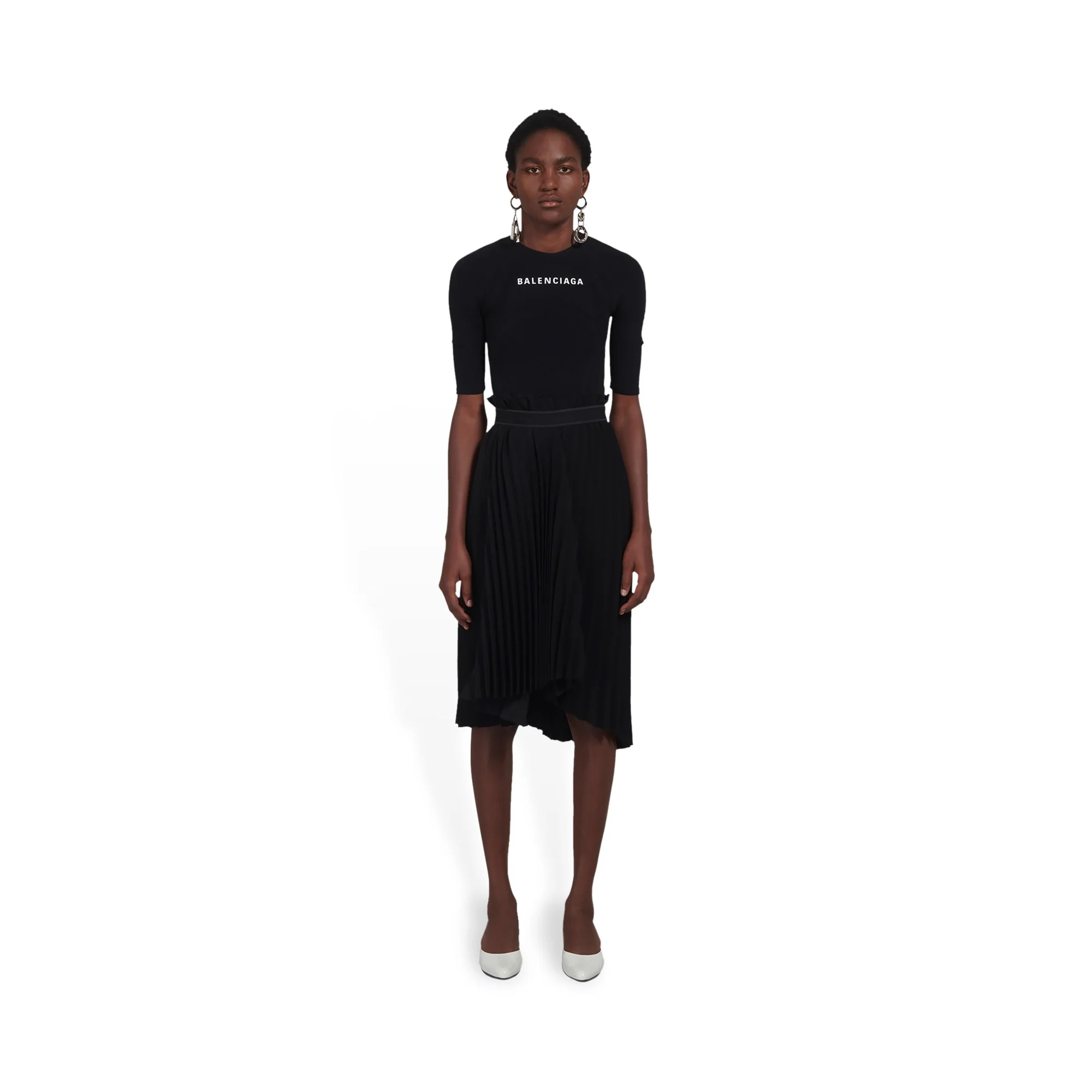 Fancy Pleated Skirt - Black - Image 3
