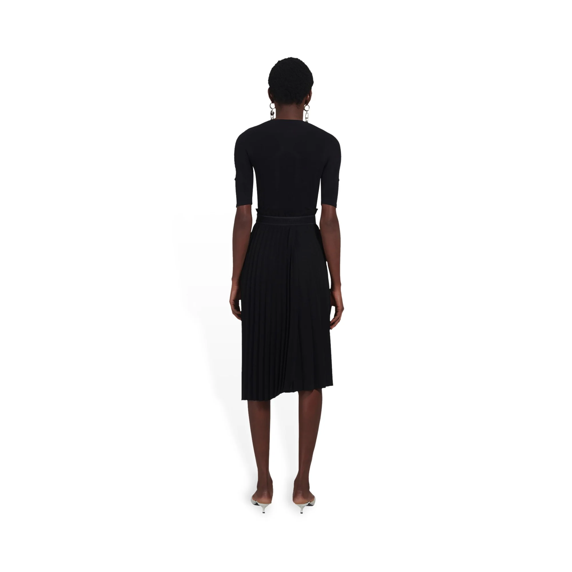 Fancy Pleated Skirt - Black - Image 4