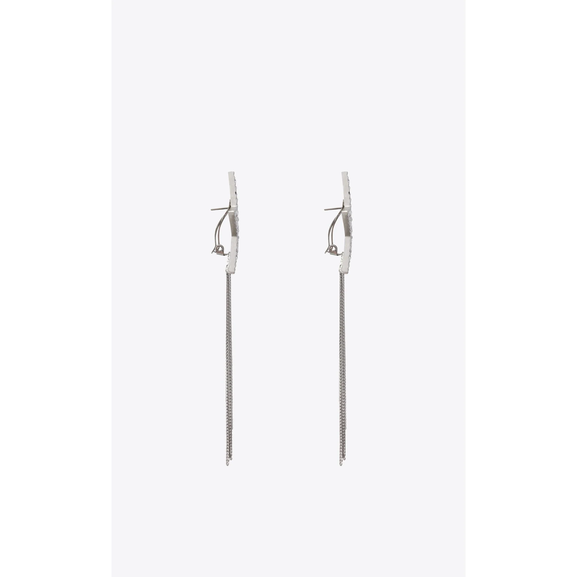 Earrings Etoile Chaines - Palladium/Crystal - Image 2