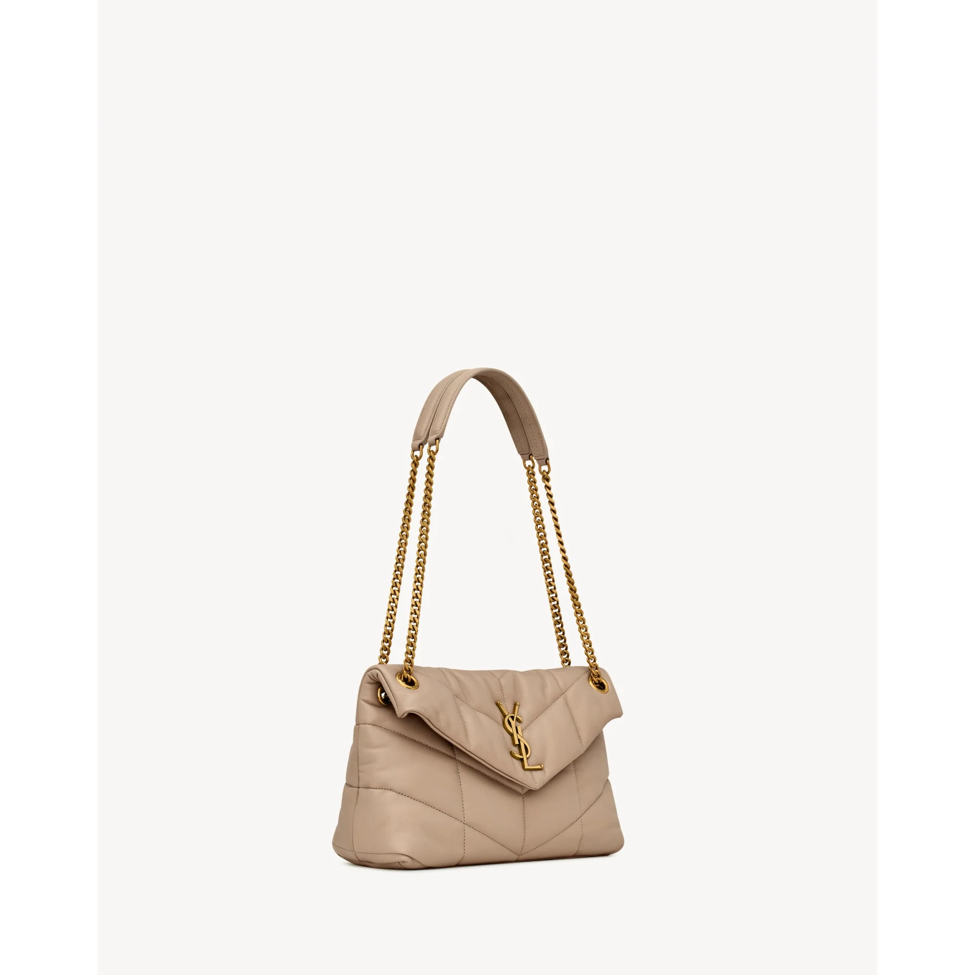 Small Puffer Chain Bag - Dark Beige - Image 5