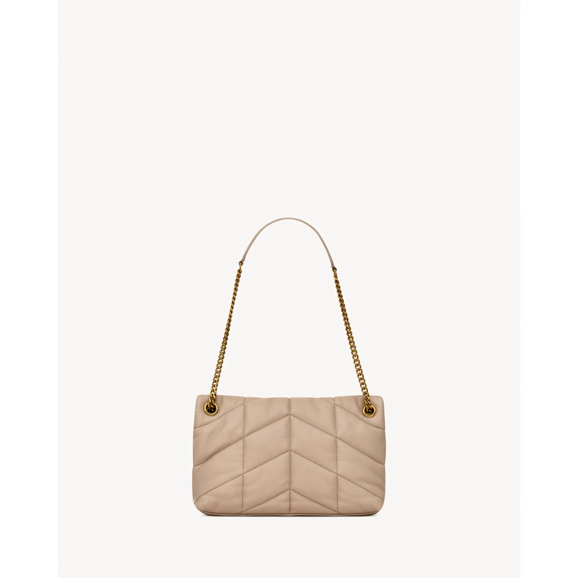Small Puffer Chain Bag - Dark Beige - Image 2