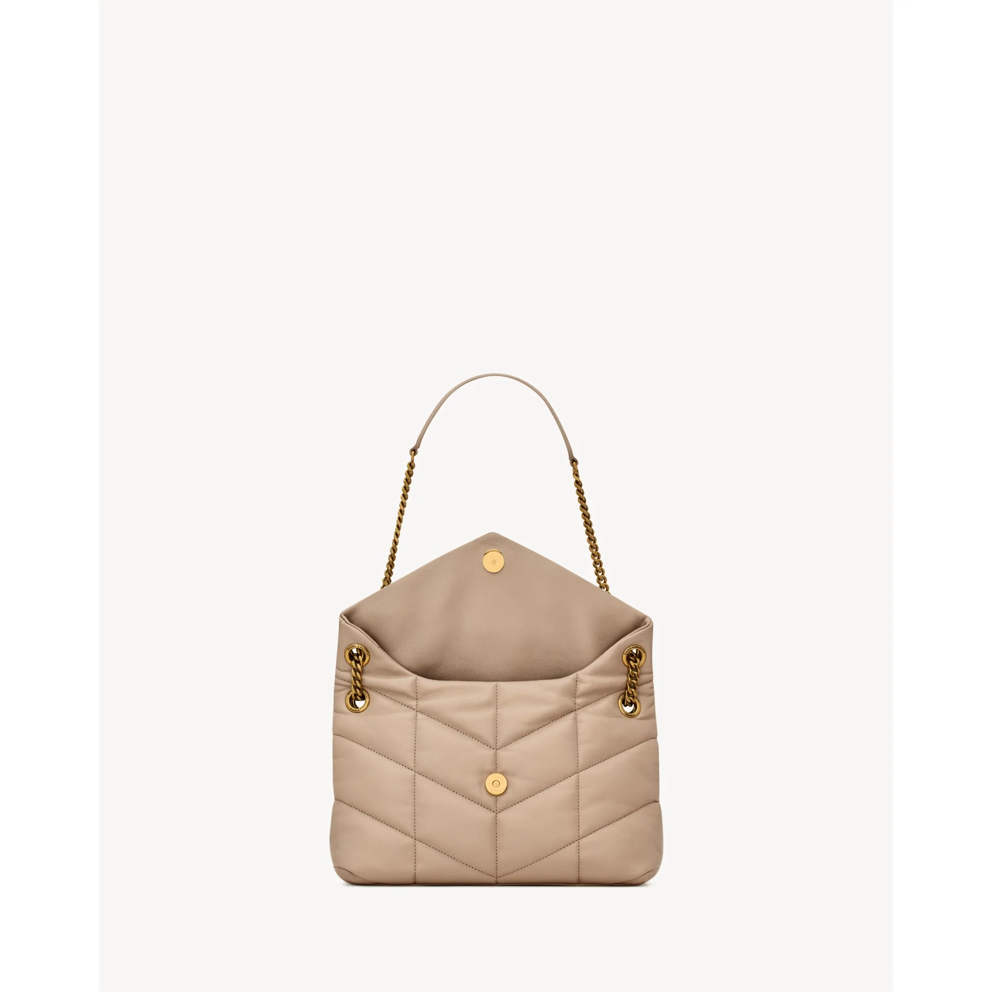 Small Puffer Chain Bag - Dark Beige - Image 4
