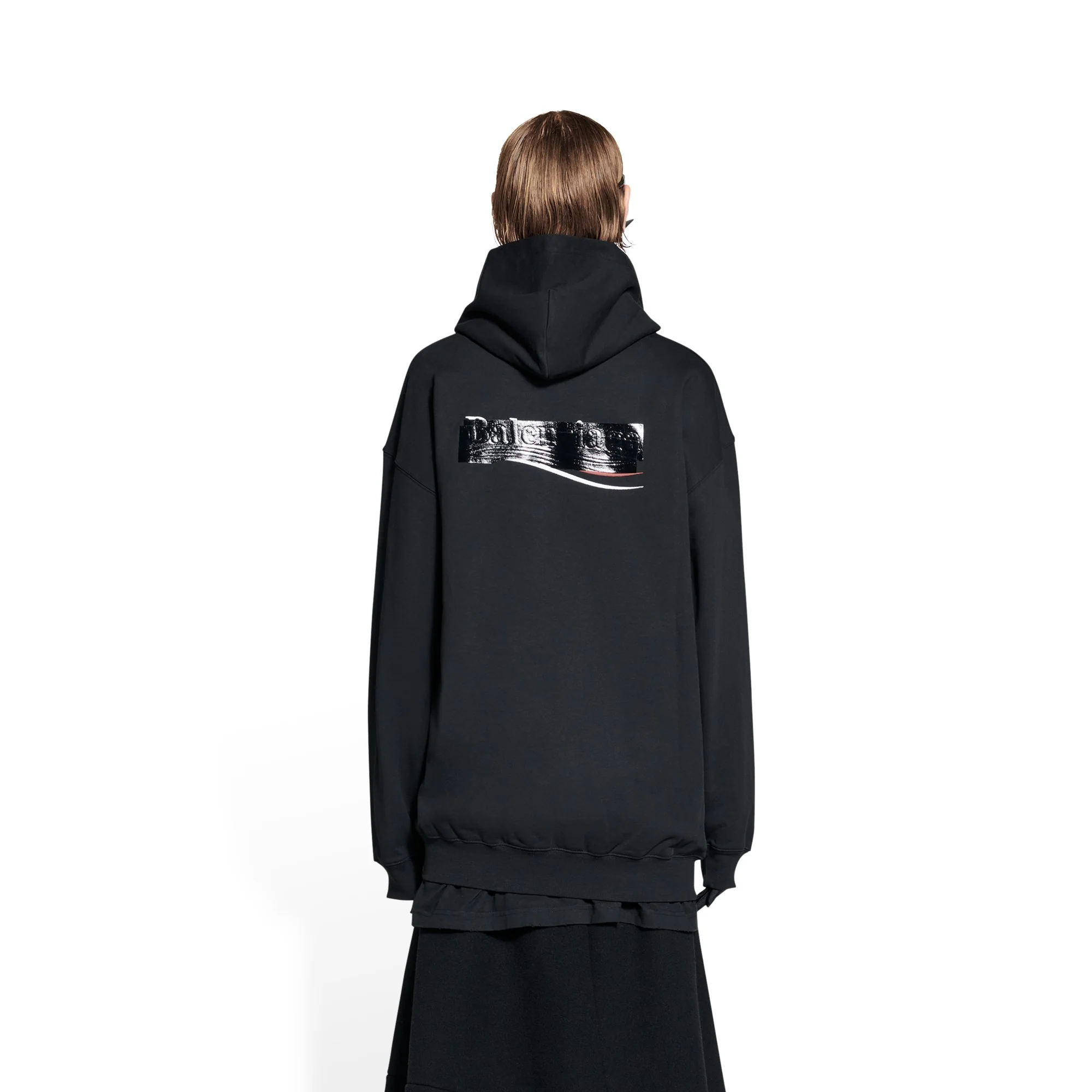 Medium Fit Hoodie - Black/White/Red - Image 5