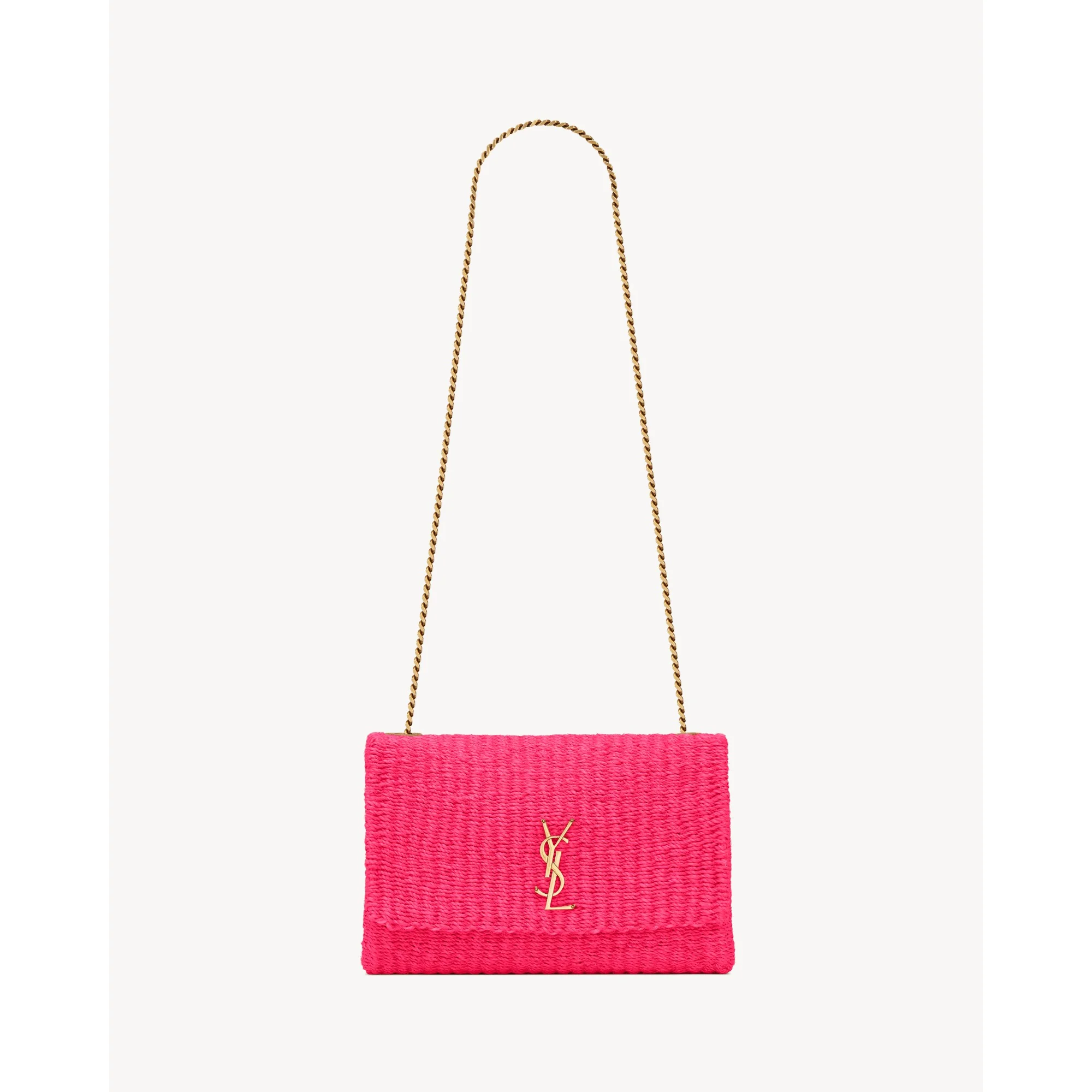 Medium Kate Supple Chain Bag - Pink Glo/Vintage Brown Gold