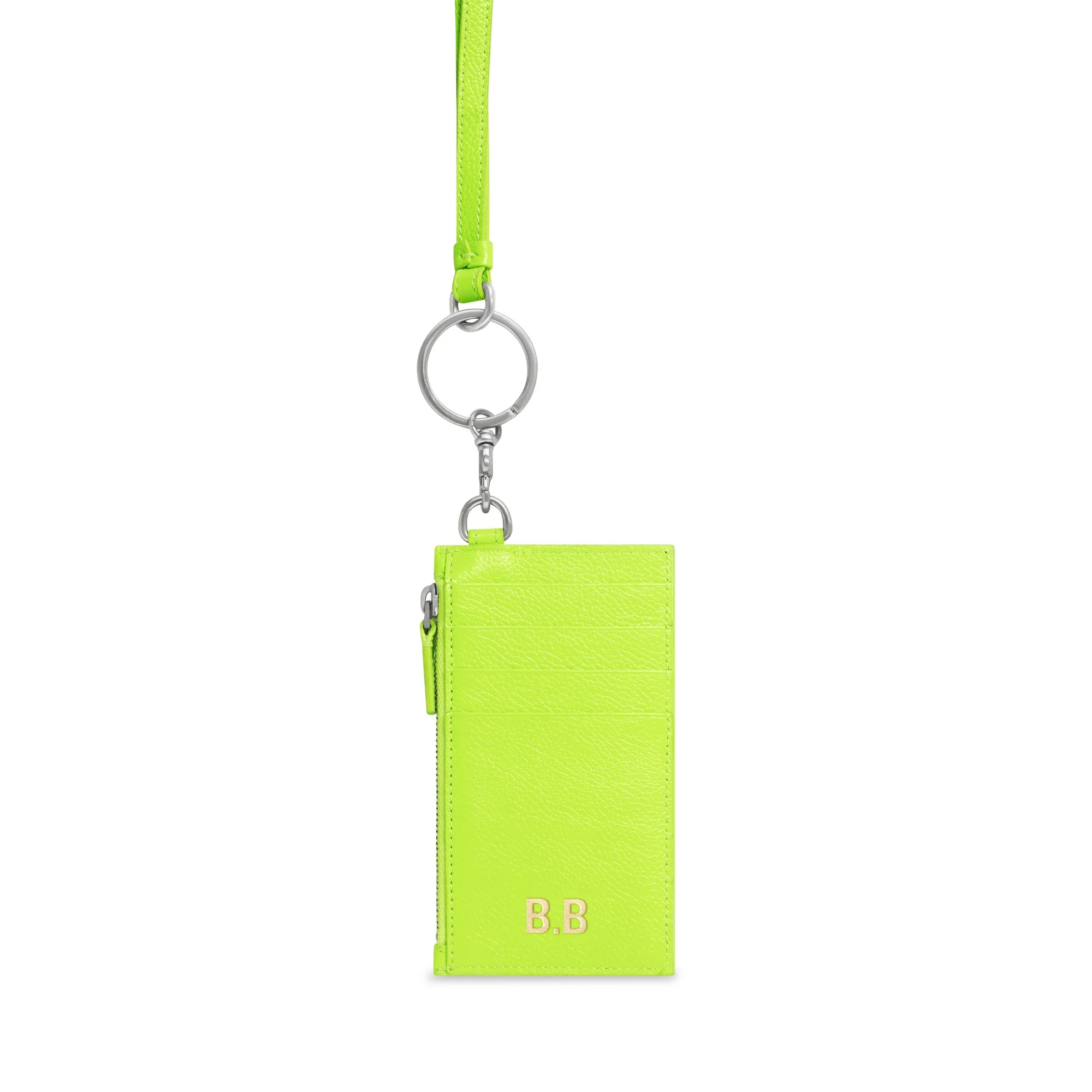 Cash Card Case On Keyring - Fluo Yellow/ L Black - Image 3