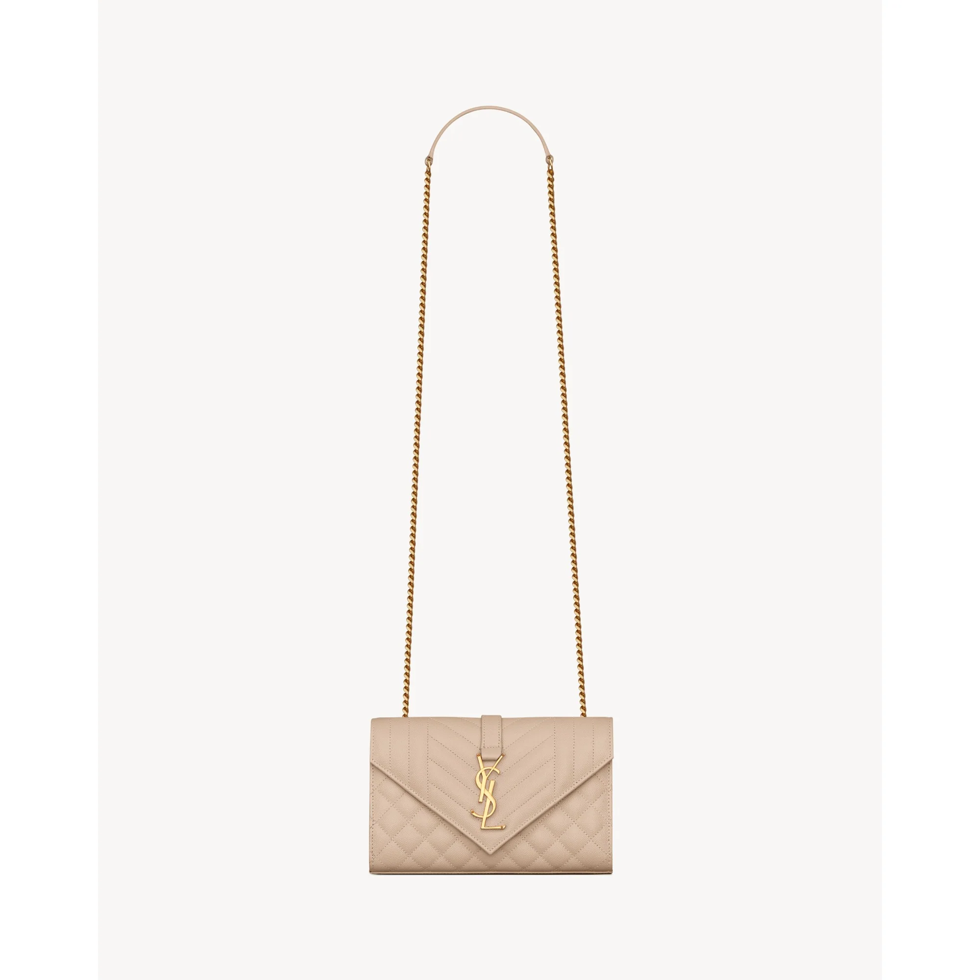 Small Envelope Chain Bag - Dark Beige
