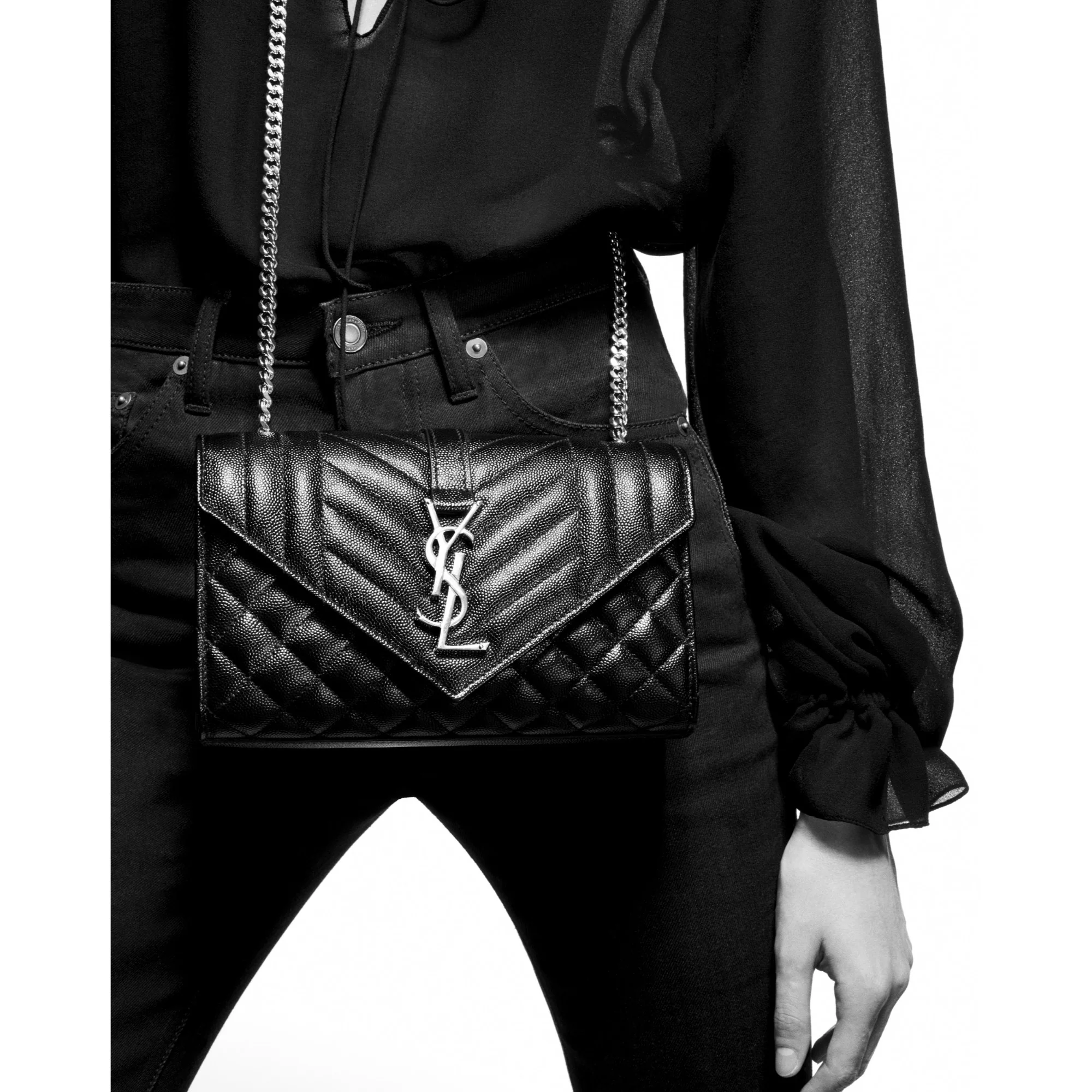 Small Envelope Chain Bag - Nero - Image 5