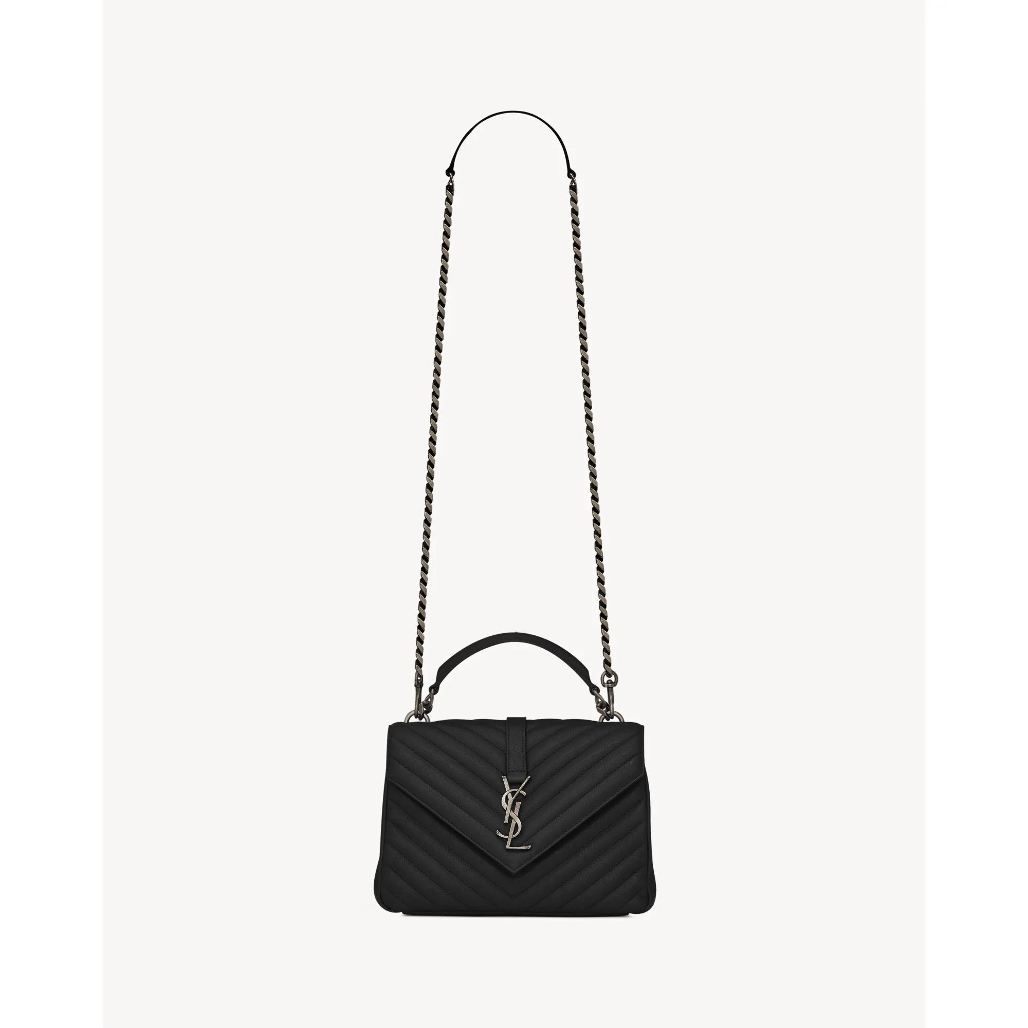 Medium College Chain Bag - Nero