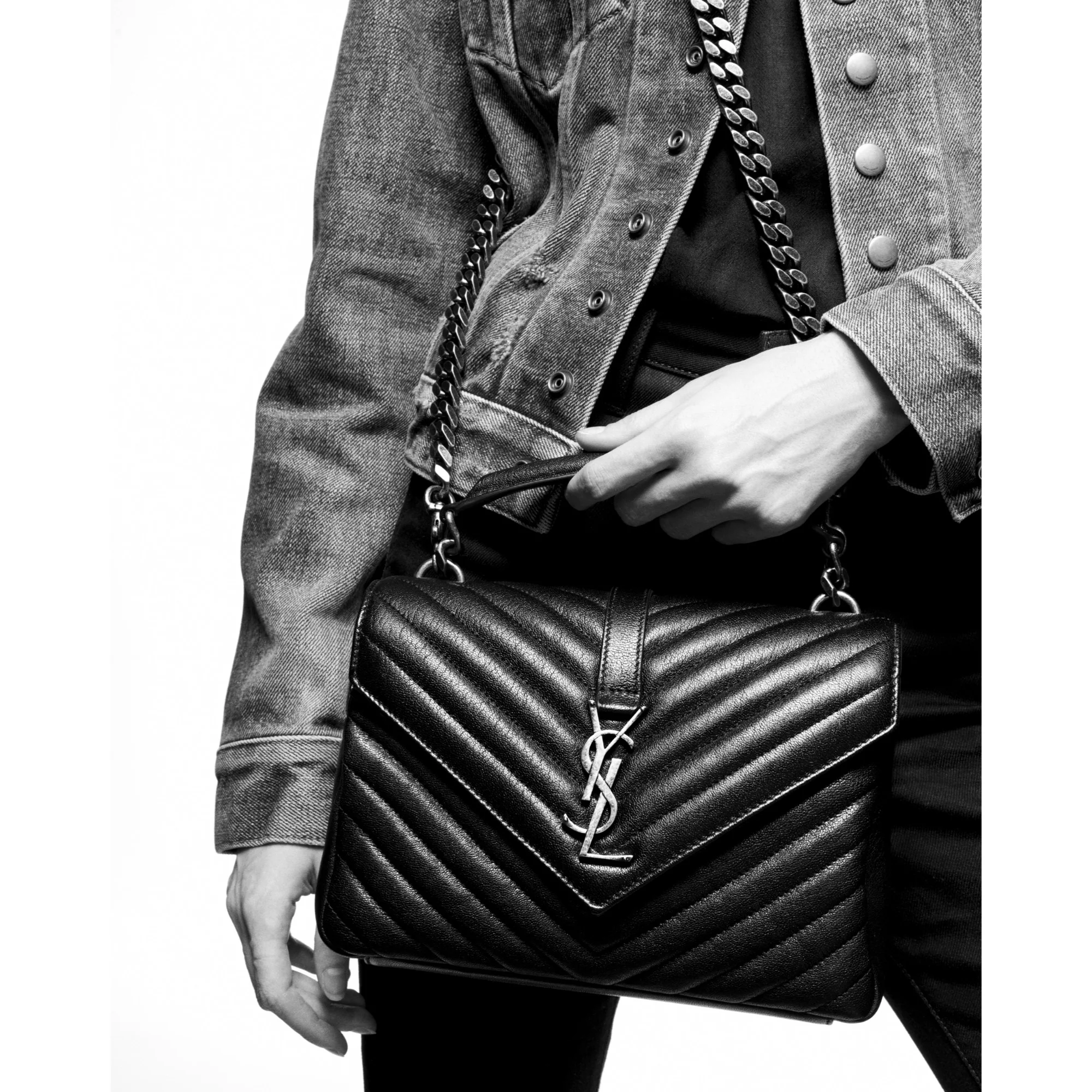Medium College Chain Bag - Crema Soft - Image 7