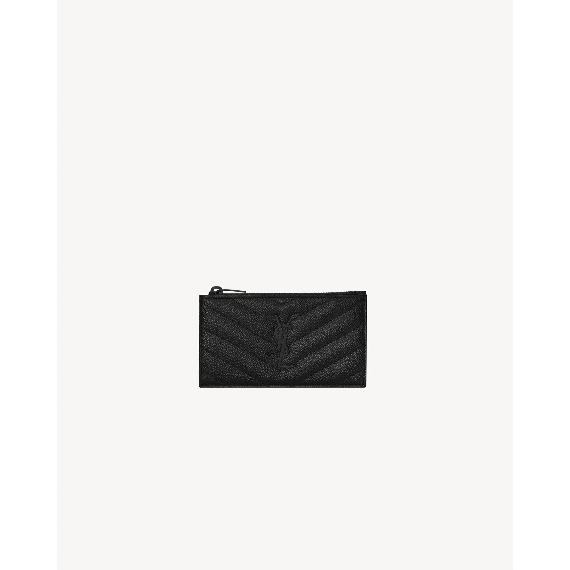 Zipped Fragments Credit Card Case - Nero