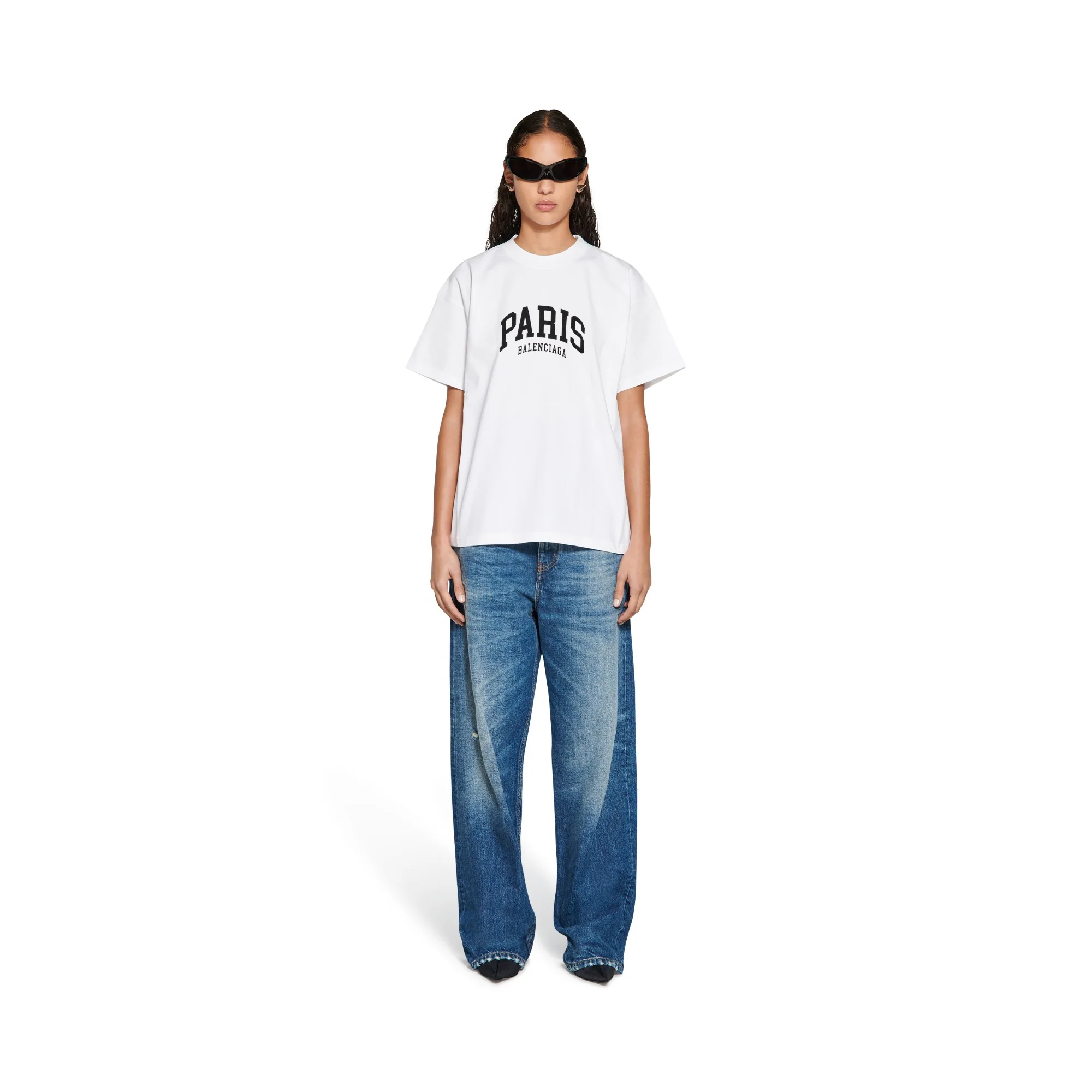 Medium Fit T-Shirt - White/Black - Image 2