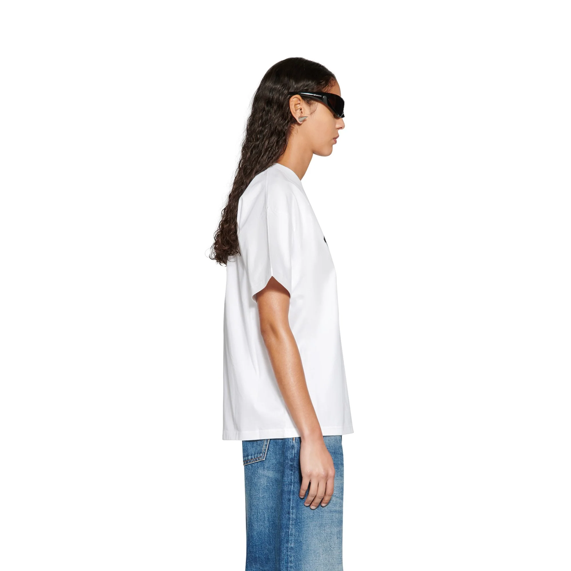 Medium Fit T-Shirt - White/Black - Image 4