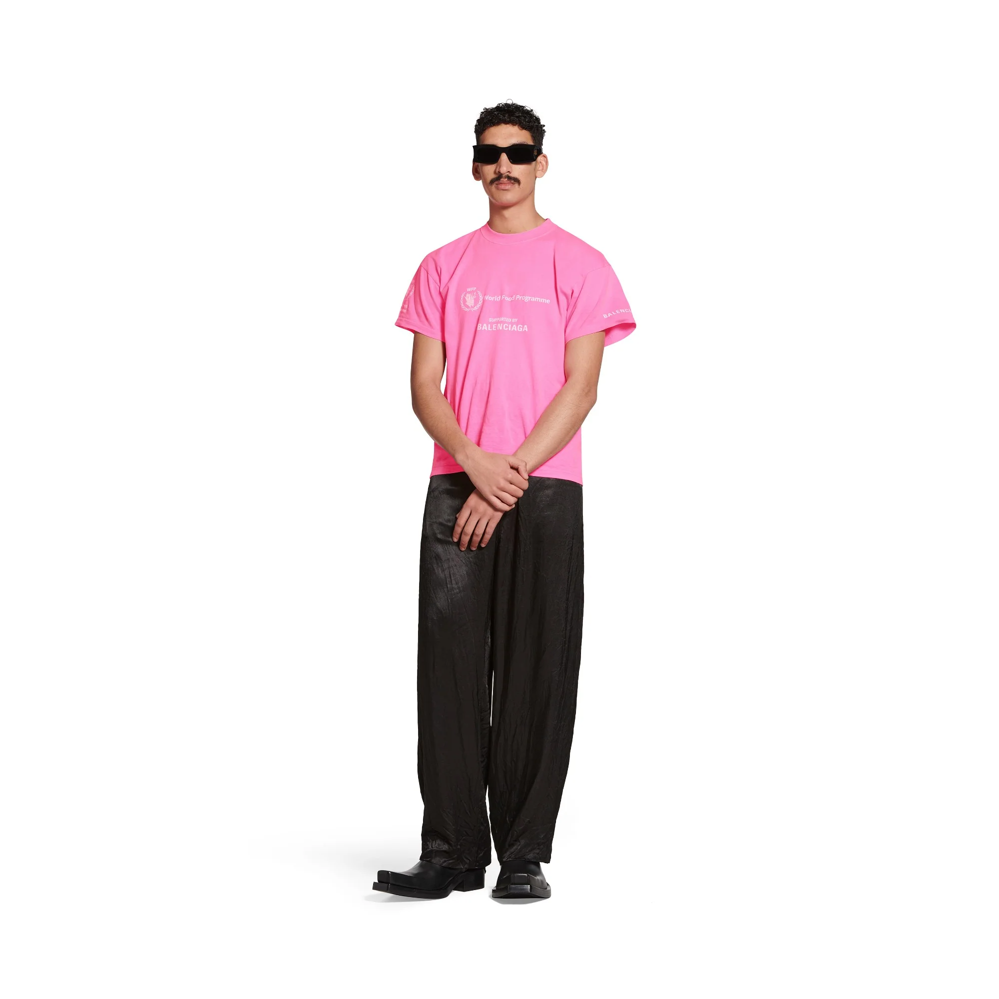 Medium Fit T-Shirt - Fluo Pink/White - Image 3
