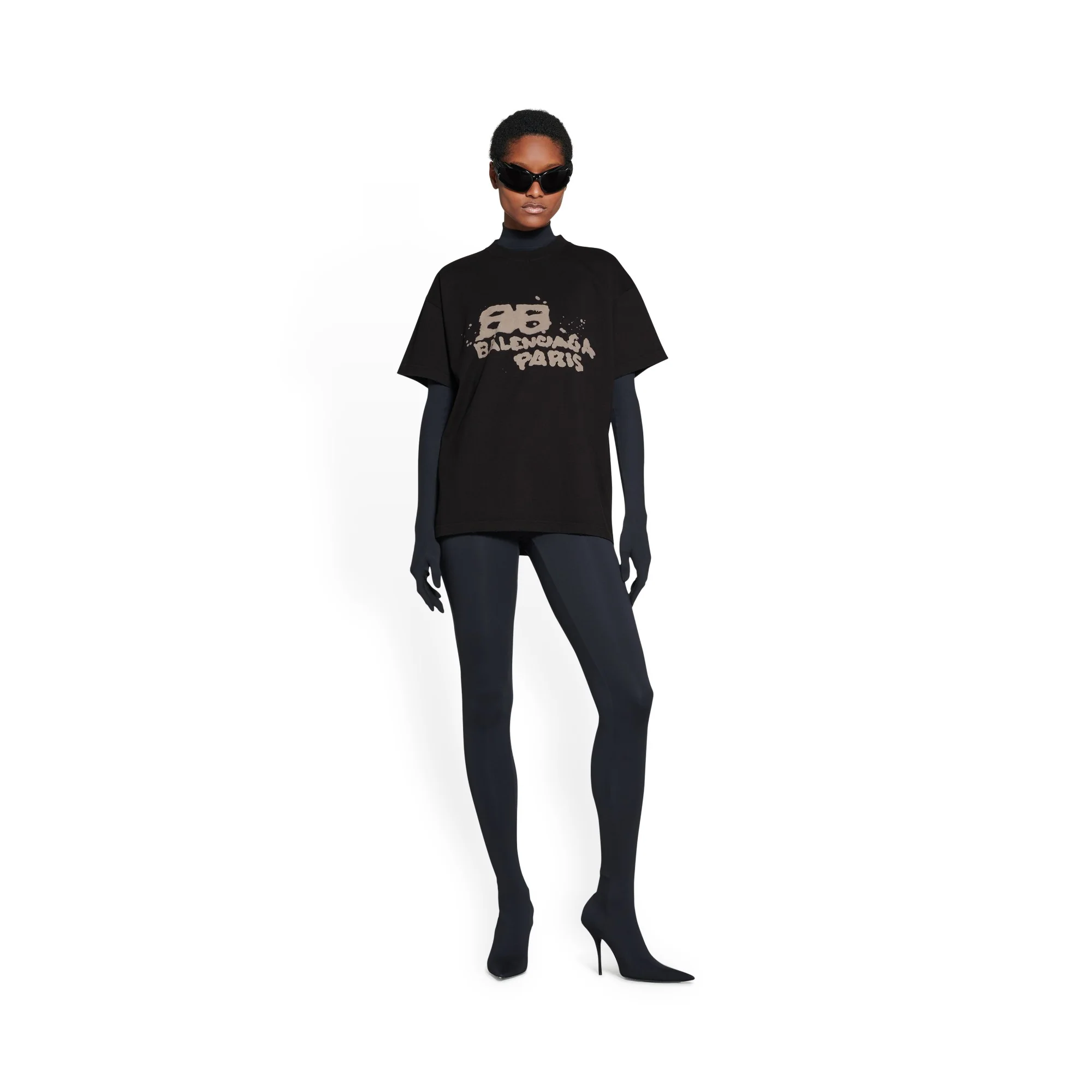 Medium Fit T-Shirt - Black/Ecru - Image 2