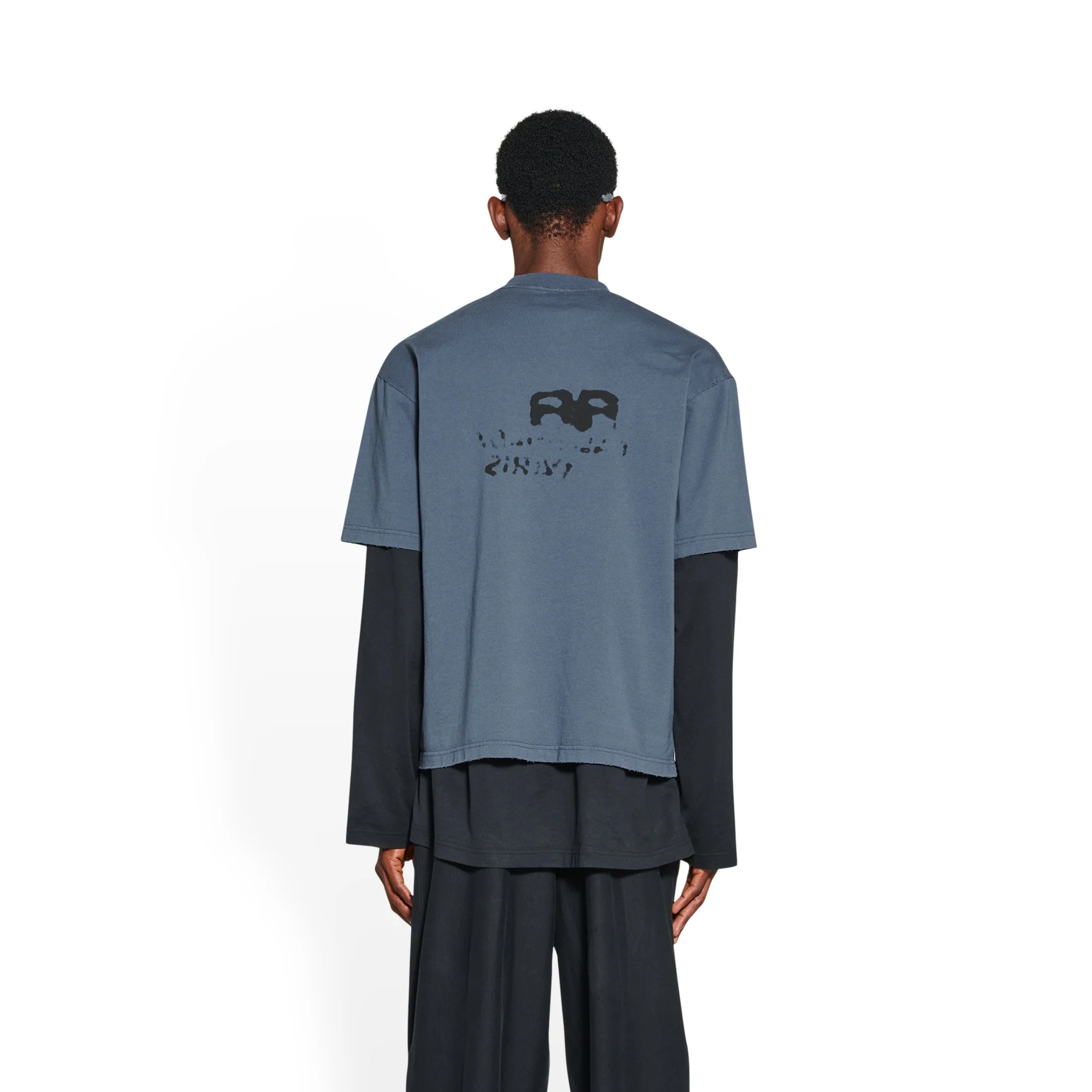 Medium Fit T-Shirt - Washed Blue/Black - Image 4