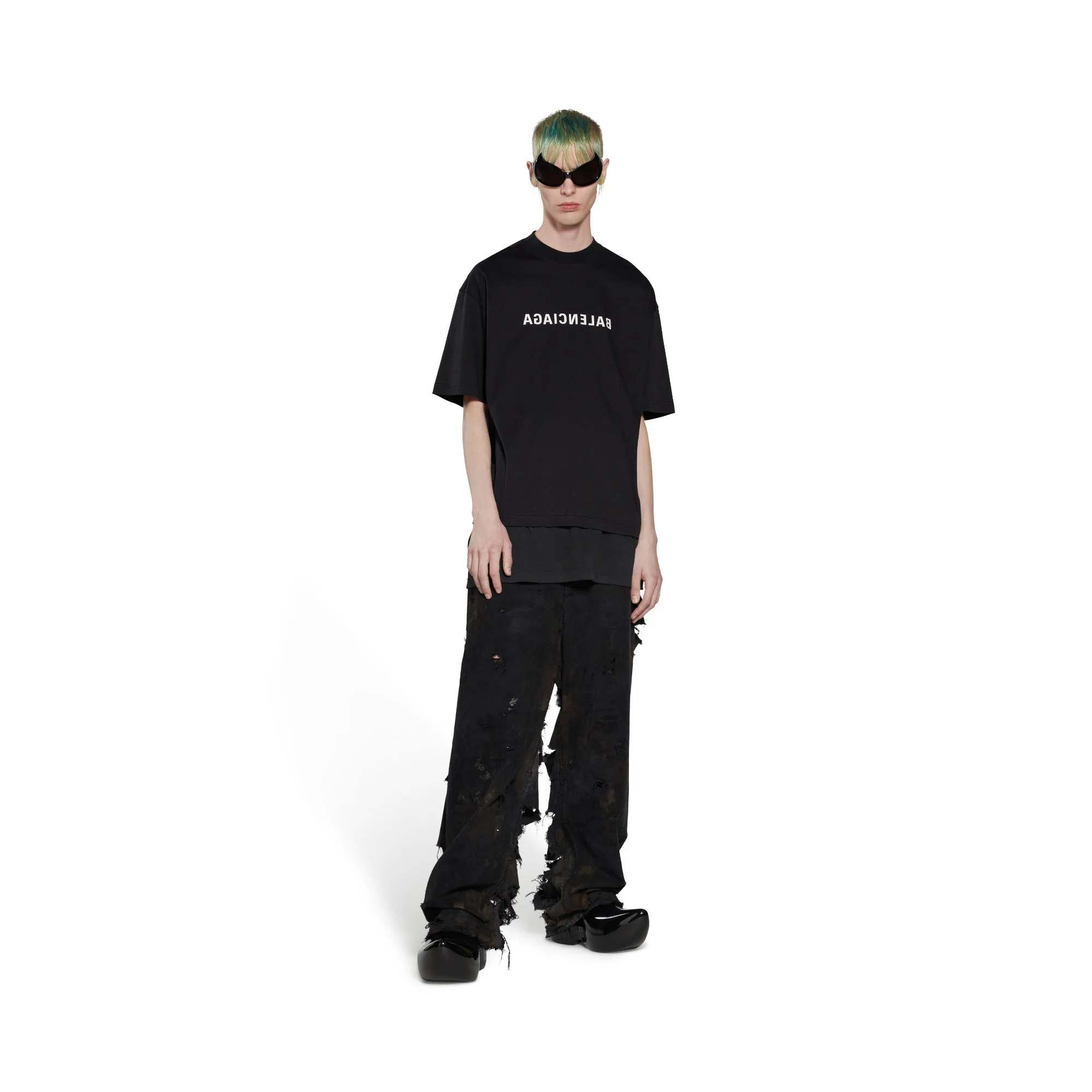 Medium Fit Short Sleeve T-Shirt - Black/White - Image 4