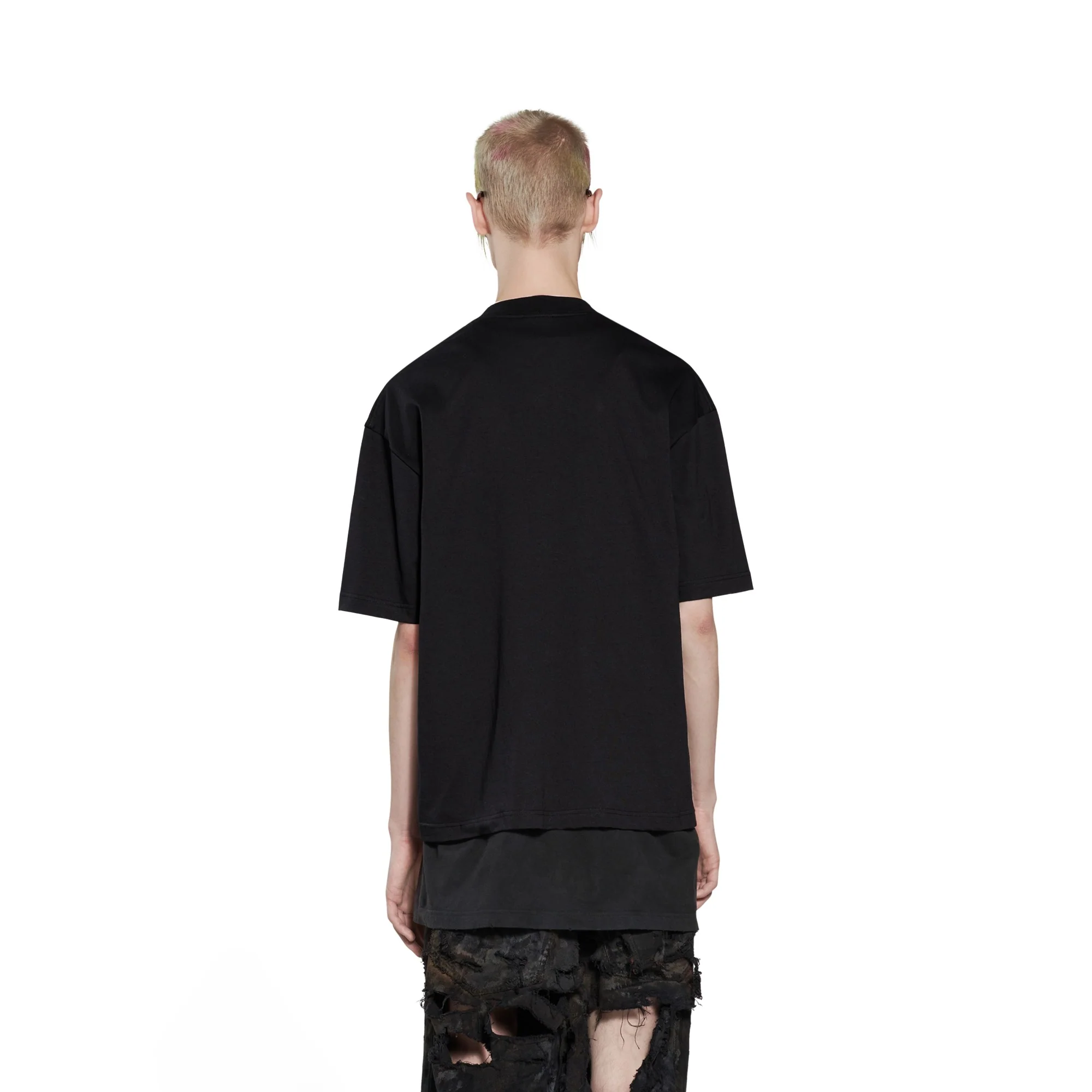 Medium Fit Short Sleeve T-Shirt - Black/White - Image 5