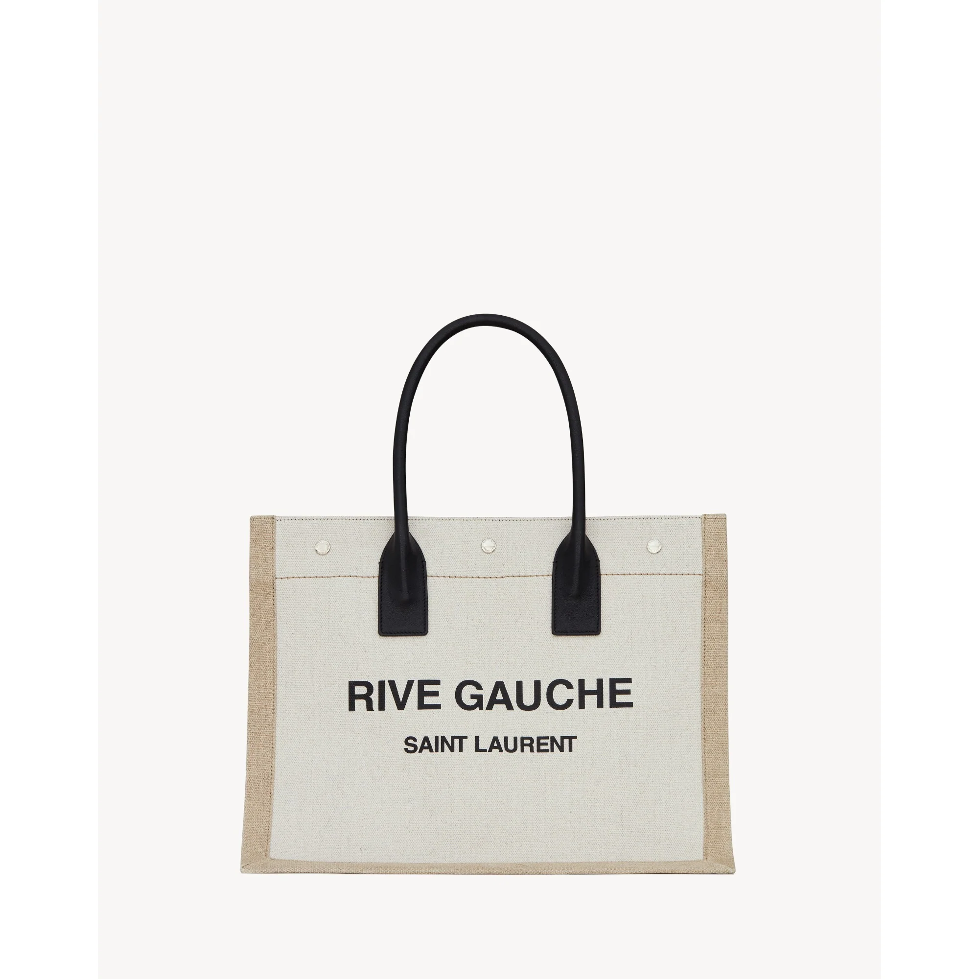 Small Rive Gauche Tote Bag - Greggio/Natural