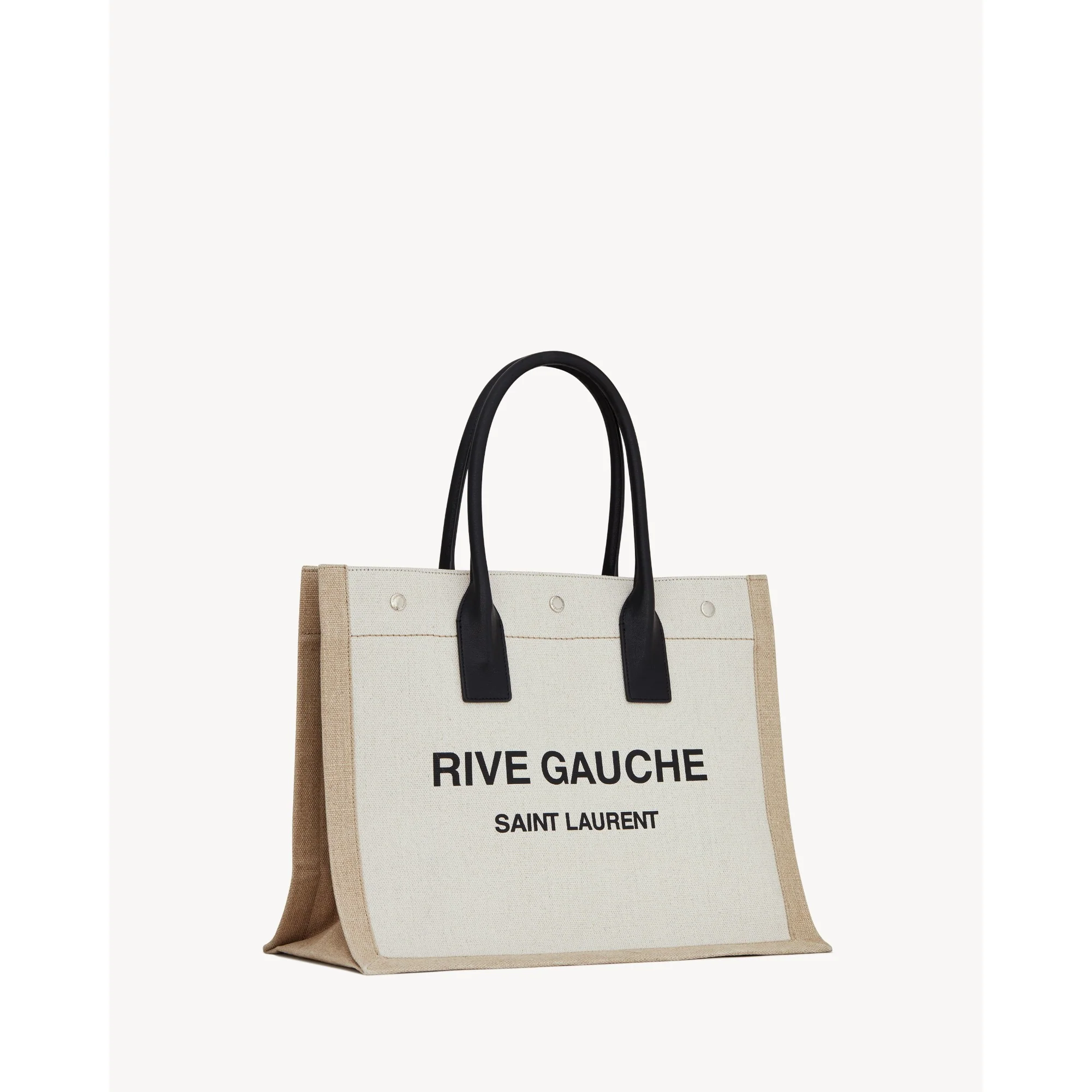 Small Rive Gauche Tote Bag - Greggio/Natural - Image 4