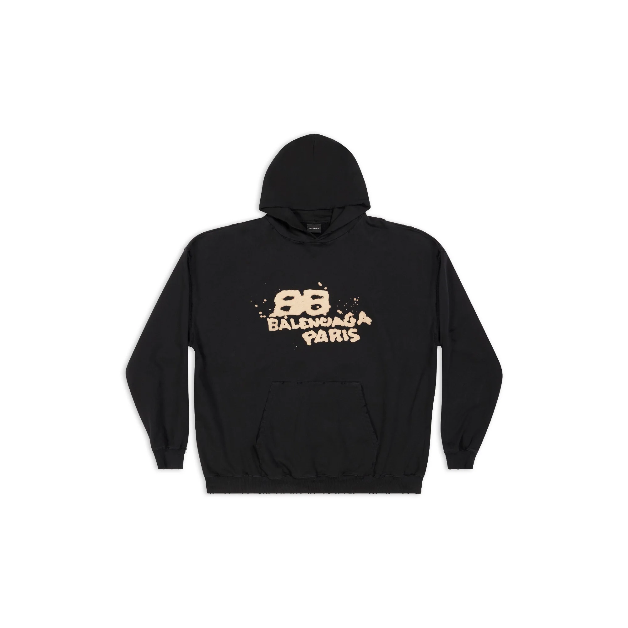 Large Fit Hoodie - Black/Ecru